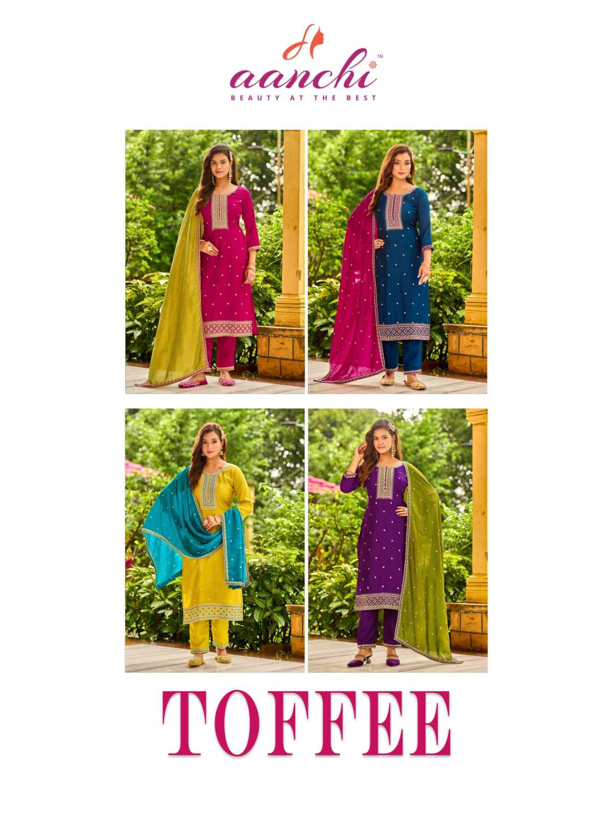 TOFFEE BY AANCHI IN VICHITRA SILK FANCY CONTRAST DUPATTA WORK