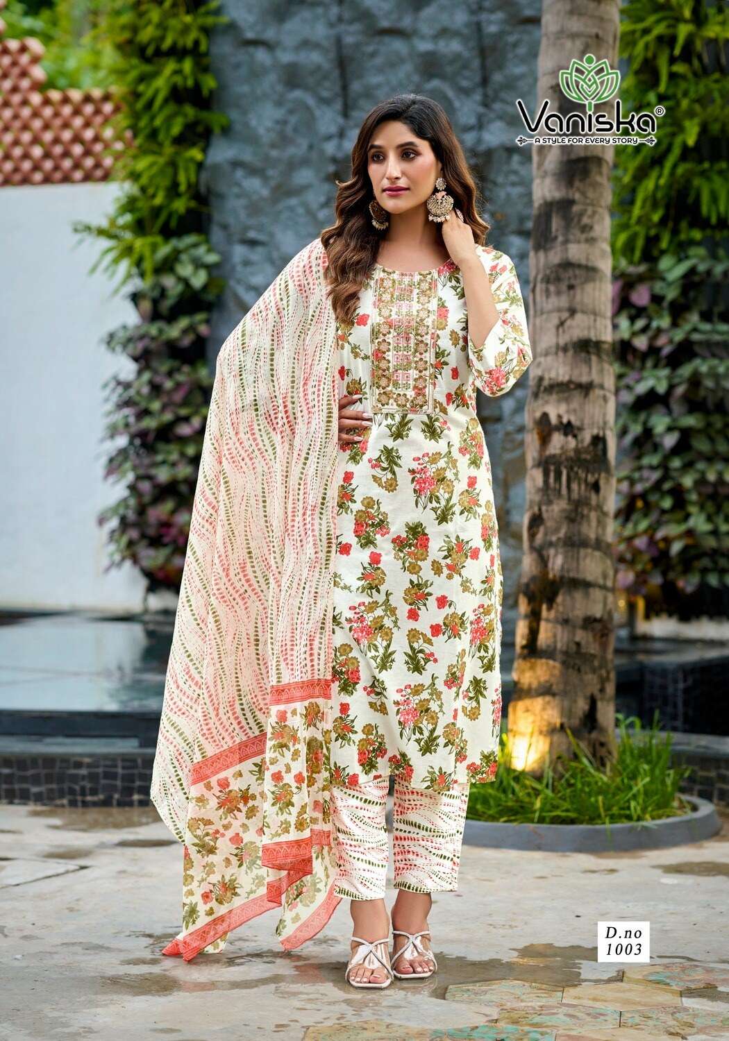 TRENDY COTTON VOL-1 BY VANISKA IN PURE COTTON PRINT WITH HEAVY EMBROIDERY WORK 