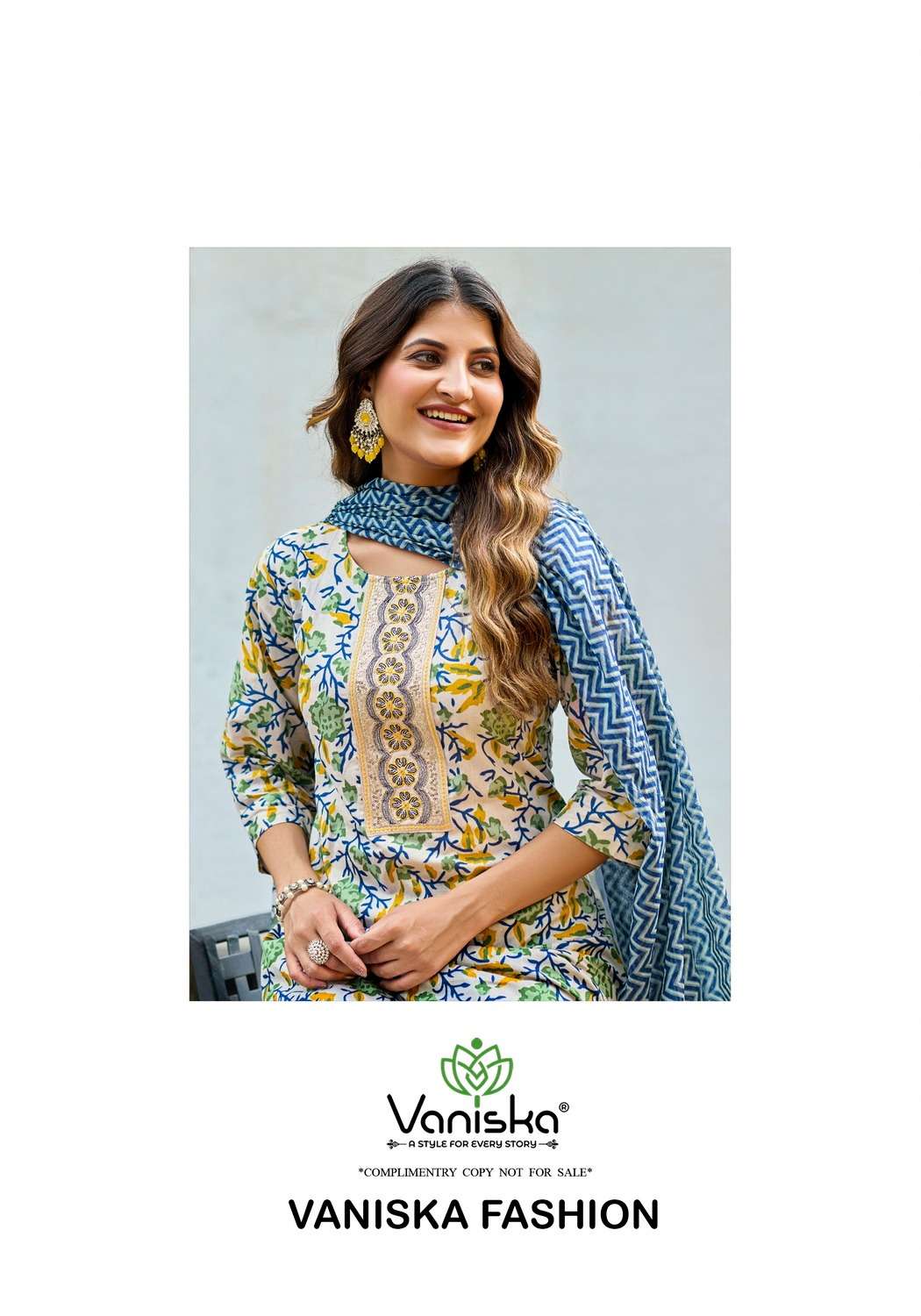 TRENDY COTTON VOL-1 BY VANISKA IN PURE COTTON PRINT WITH HEAVY EMBROIDERY WORK 