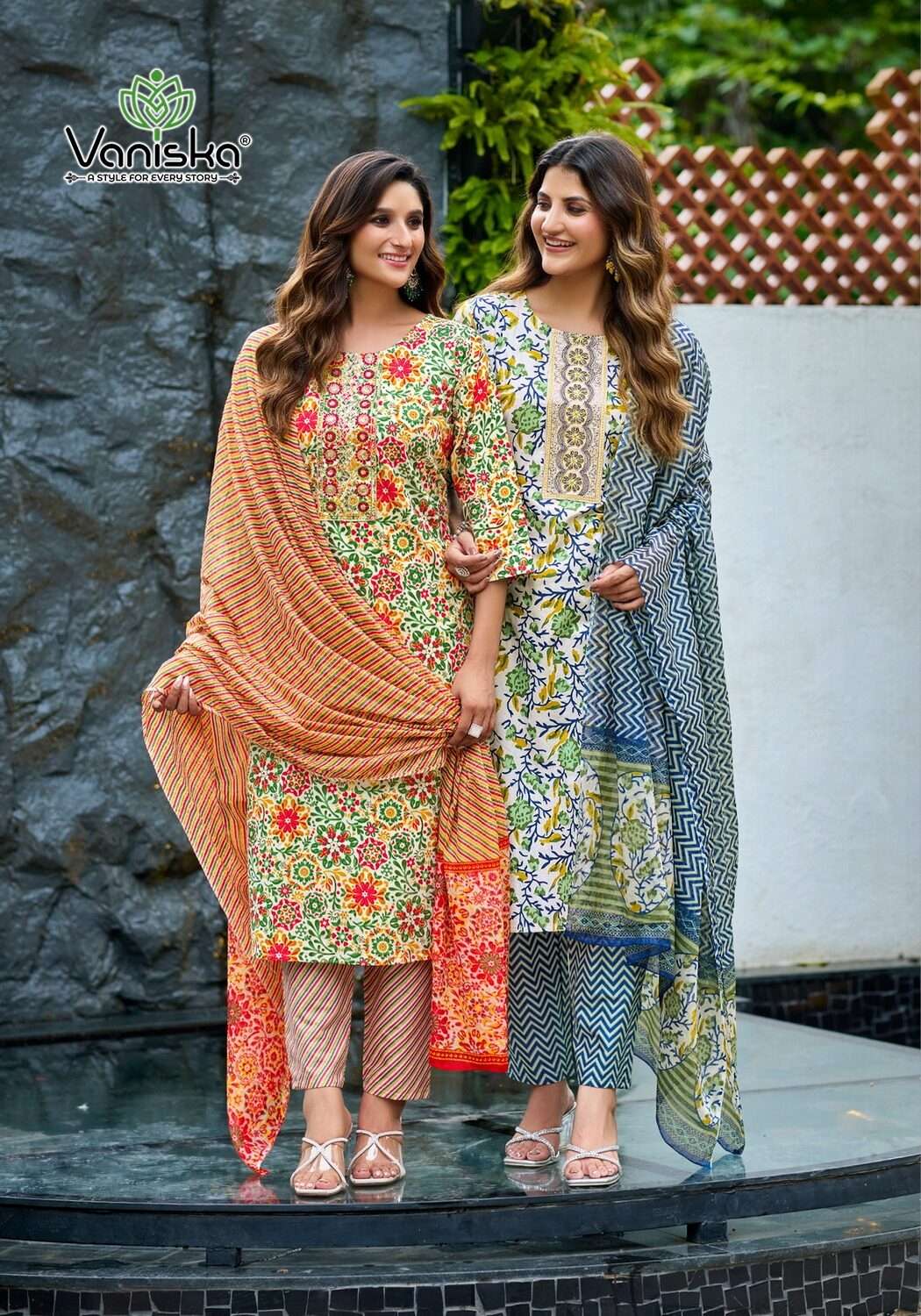 TRENDY COTTON VOL-1 BY VANISKA IN PURE COTTON PRINT WITH HEAVY EMBROIDERY WORK 