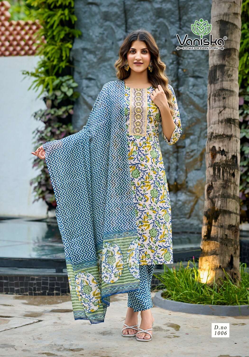 TRENDY COTTON VOL-1 BY VANISKA IN PURE COTTON PRINT WITH HEAVY EMBROIDERY WORK 