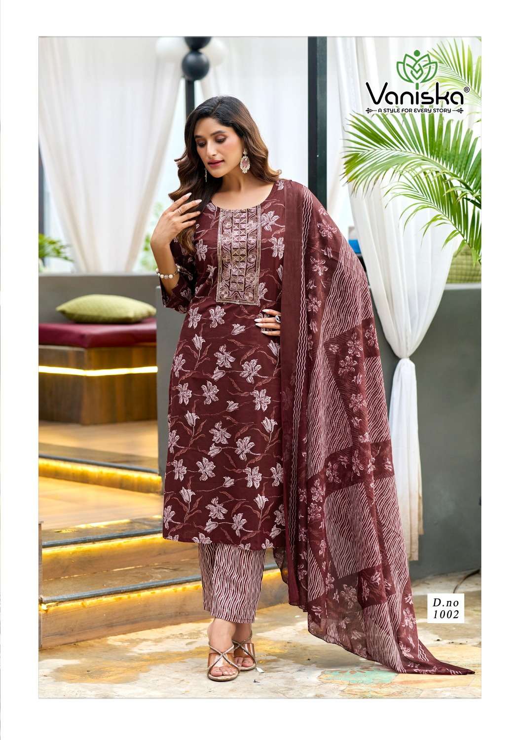 TRENDY COTTON VOL-1 BY VANISKA IN PURE COTTON PRINT WITH HEAVY EMBROIDERY WORK 