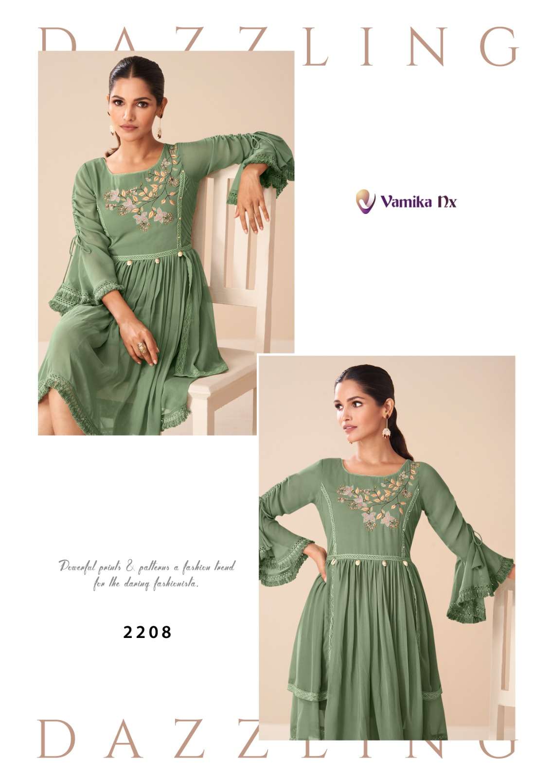 TUNIC VOL-2 BY VAMIKA IN HEAVY FOXS GEORGETTE WITH ROYAL CRAPE INNER DESIGNER TUNICS