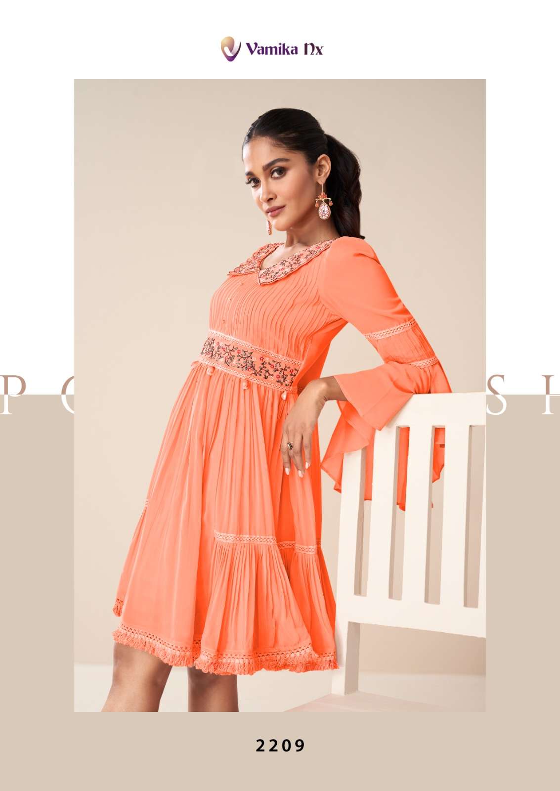 TUNIC VOL-2 BY VAMIKA IN HEAVY FOXS GEORGETTE WITH ROYAL CRAPE INNER DESIGNER TUNICS