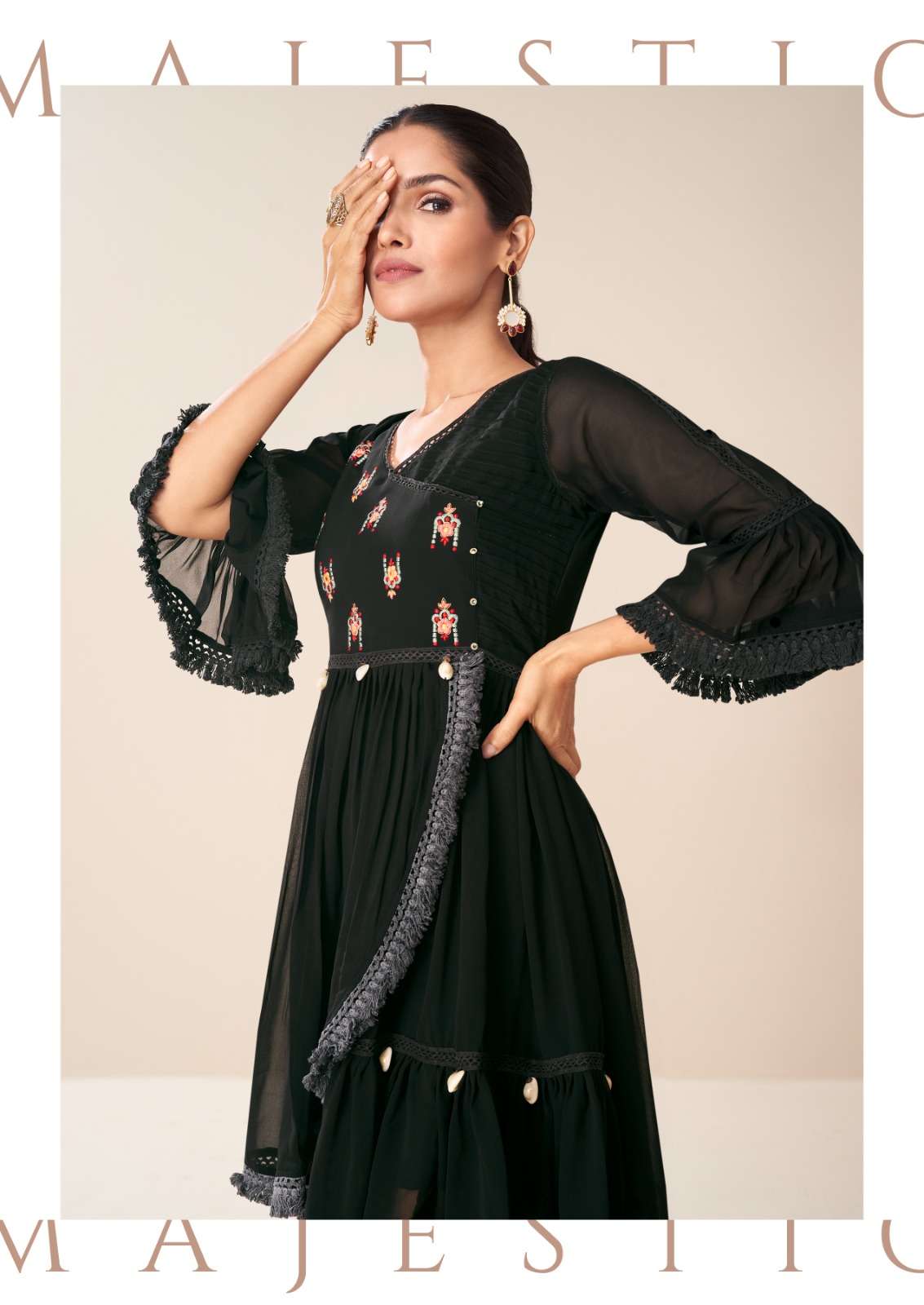TUNIC VOL-2 BY VAMIKA IN HEAVY FOXS GEORGETTE WITH ROYAL CRAPE INNER DESIGNER TUNICS