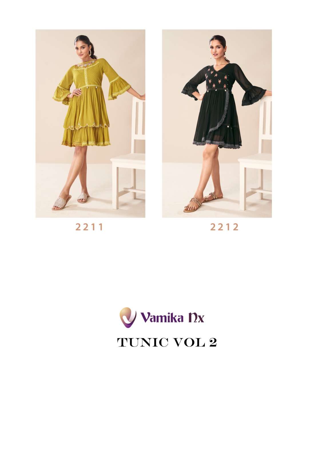 TUNIC VOL-2 BY VAMIKA IN HEAVY FOXS GEORGETTE WITH ROYAL CRAPE INNER DESIGNER TUNICS