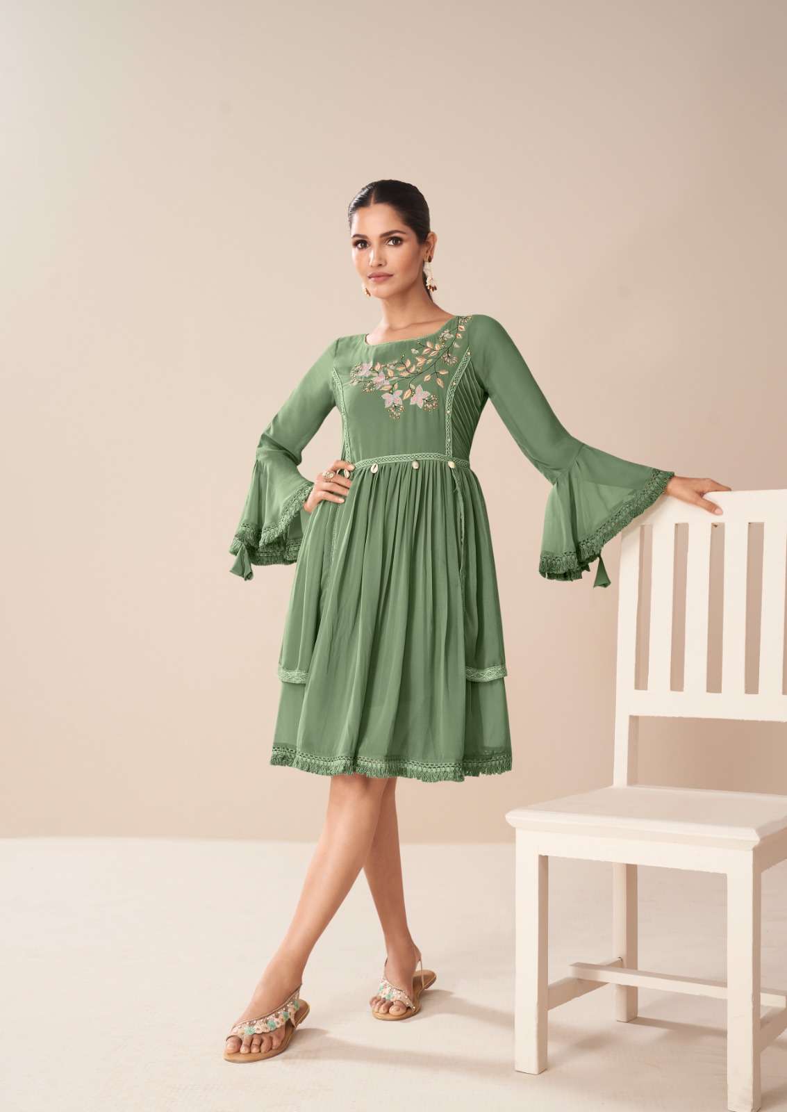 TUNIC VOL-2 BY VAMIKA IN HEAVY FOXS GEORGETTE WITH ROYAL CRAPE INNER DESIGNER TUNICS