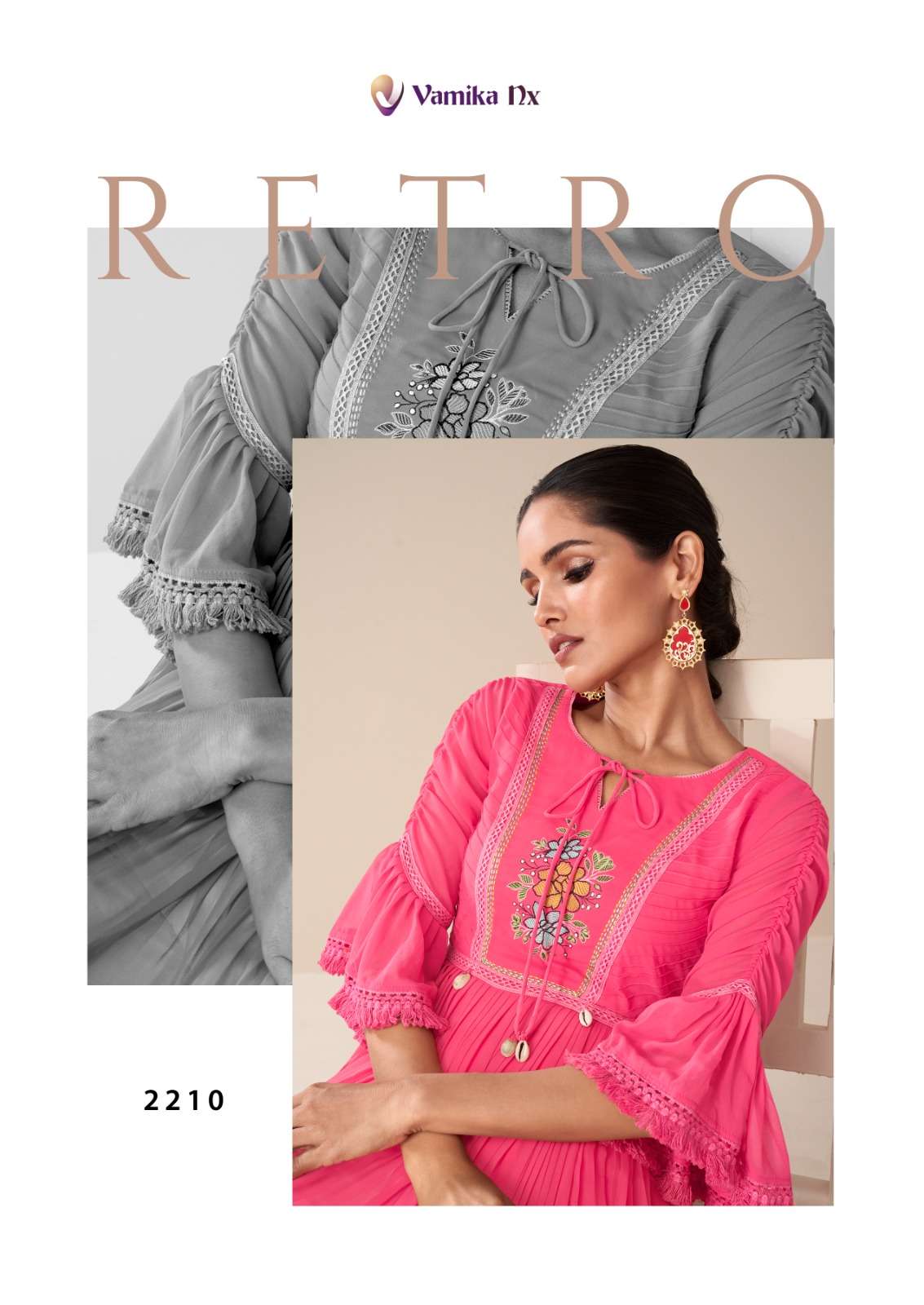 TUNIC VOL-2 BY VAMIKA IN HEAVY FOXS GEORGETTE WITH ROYAL CRAPE INNER DESIGNER TUNICS