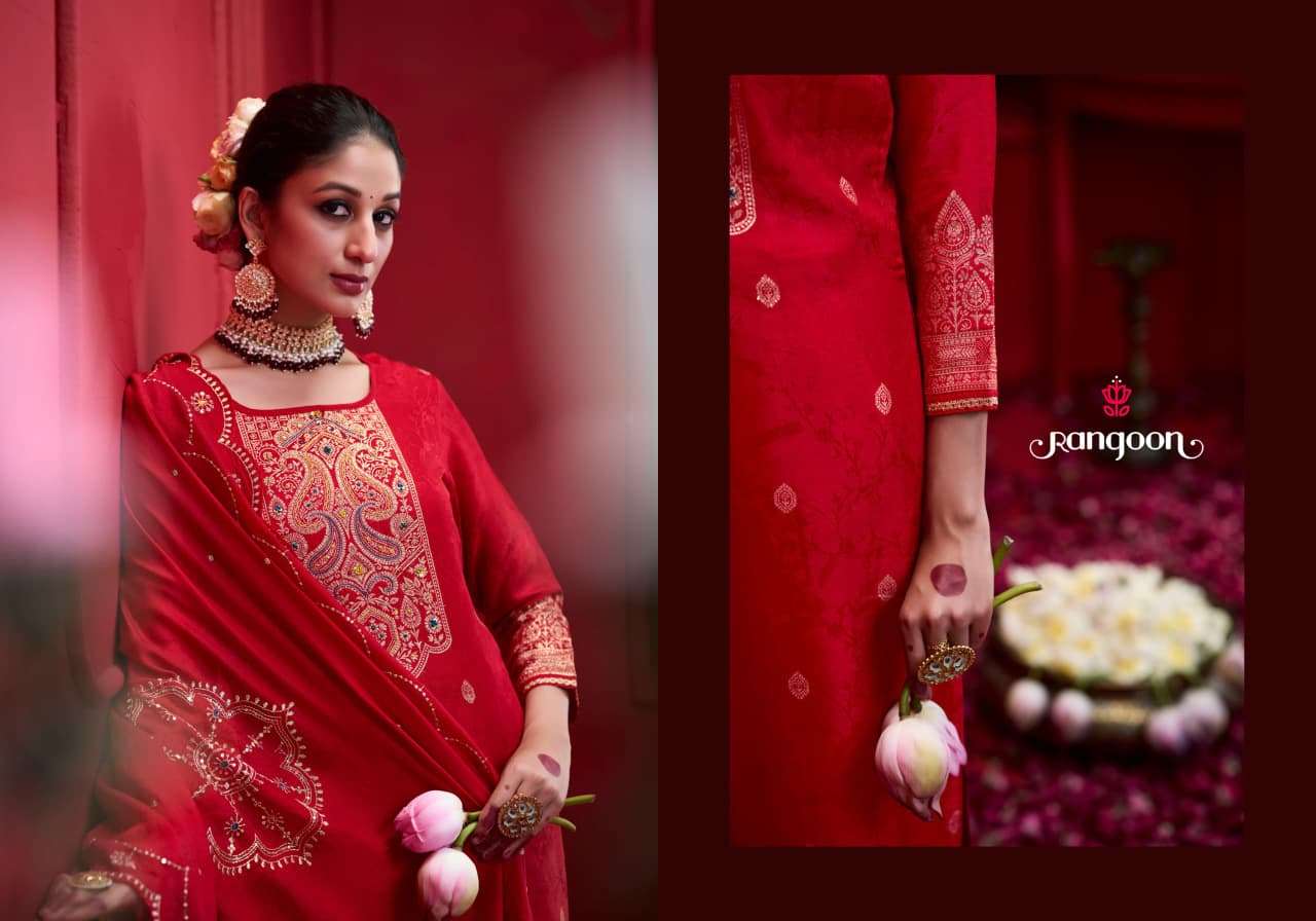 UTSAV NX BY RANGOON IN PURE DOLA RUSSIAN JACQUARD WITH KHATLI HANDWORK 