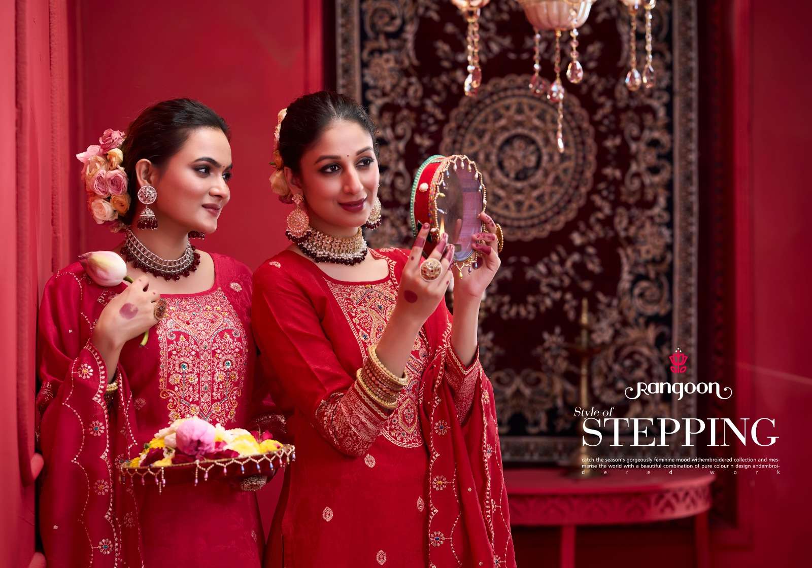 UTSAV NX BY RANGOON IN PURE DOLA RUSSIAN JACQUARD WITH KHATLI HANDWORK 