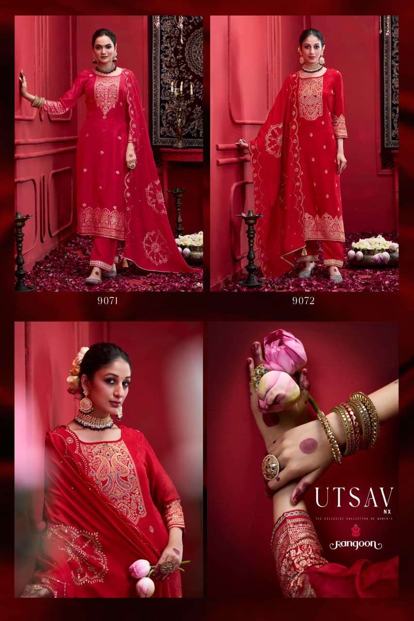 UTSAV NX BY RANGOON IN PURE DOLA RUSSIAN JACQUARD WITH KHATLI HANDWORK 
