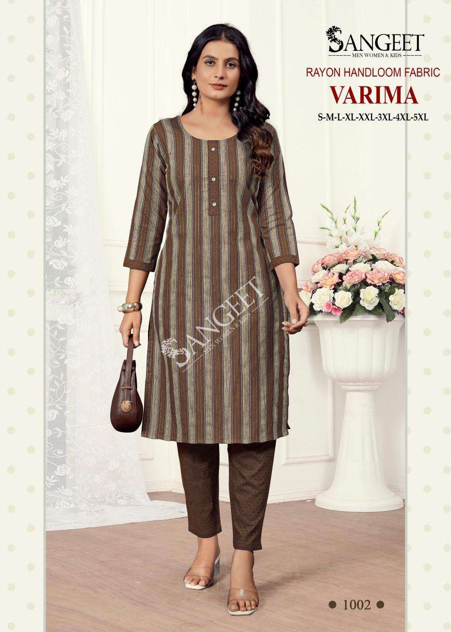VARIMA-1 BY SANGEET IN RAYON HANDLOOM FABRIC TOP & PANT 