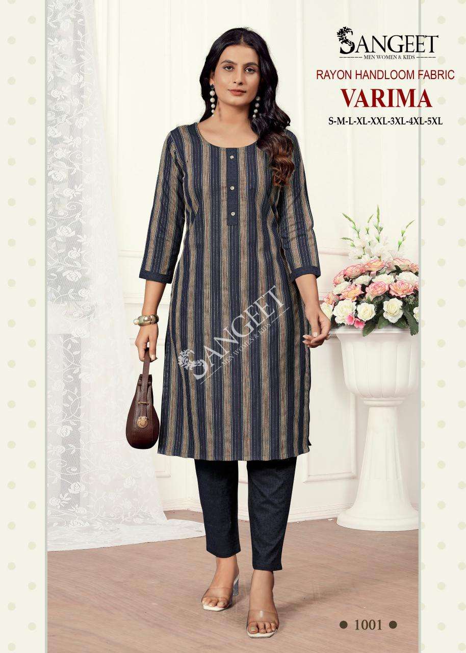 VARIMA-1 BY SANGEET IN RAYON HANDLOOM FABRIC TOP & PANT 