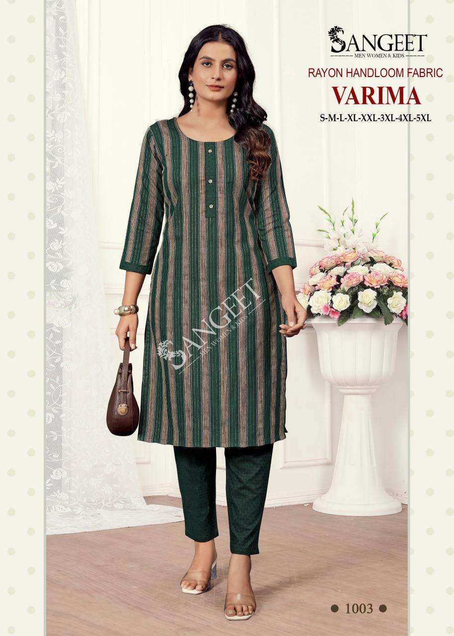 VARIMA-1 BY SANGEET IN RAYON HANDLOOM FABRIC TOP & PANT 