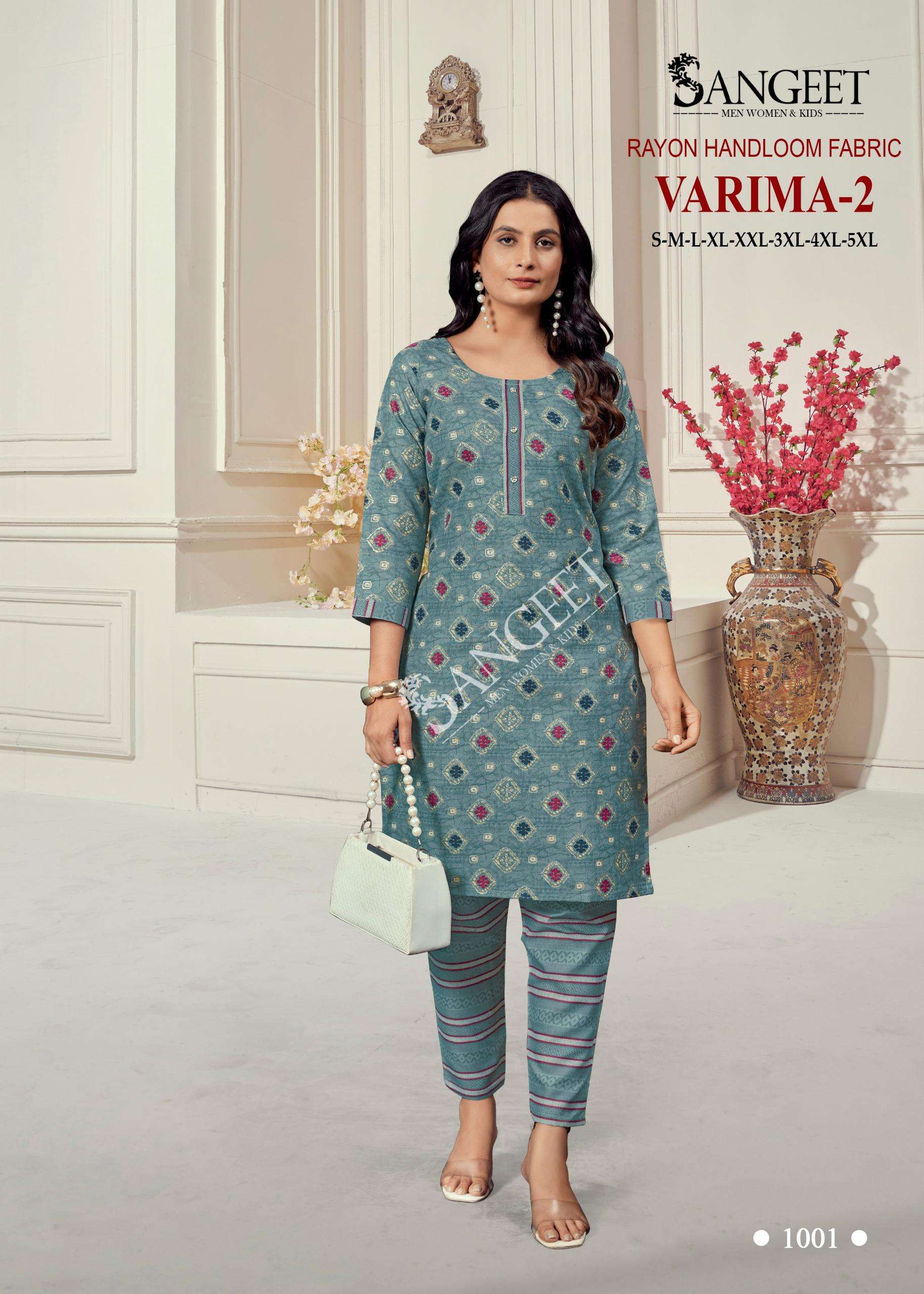 VARIMA-2 BY SANGEET IN RAYON HANDLOOM FABRIC TOP & PANT 