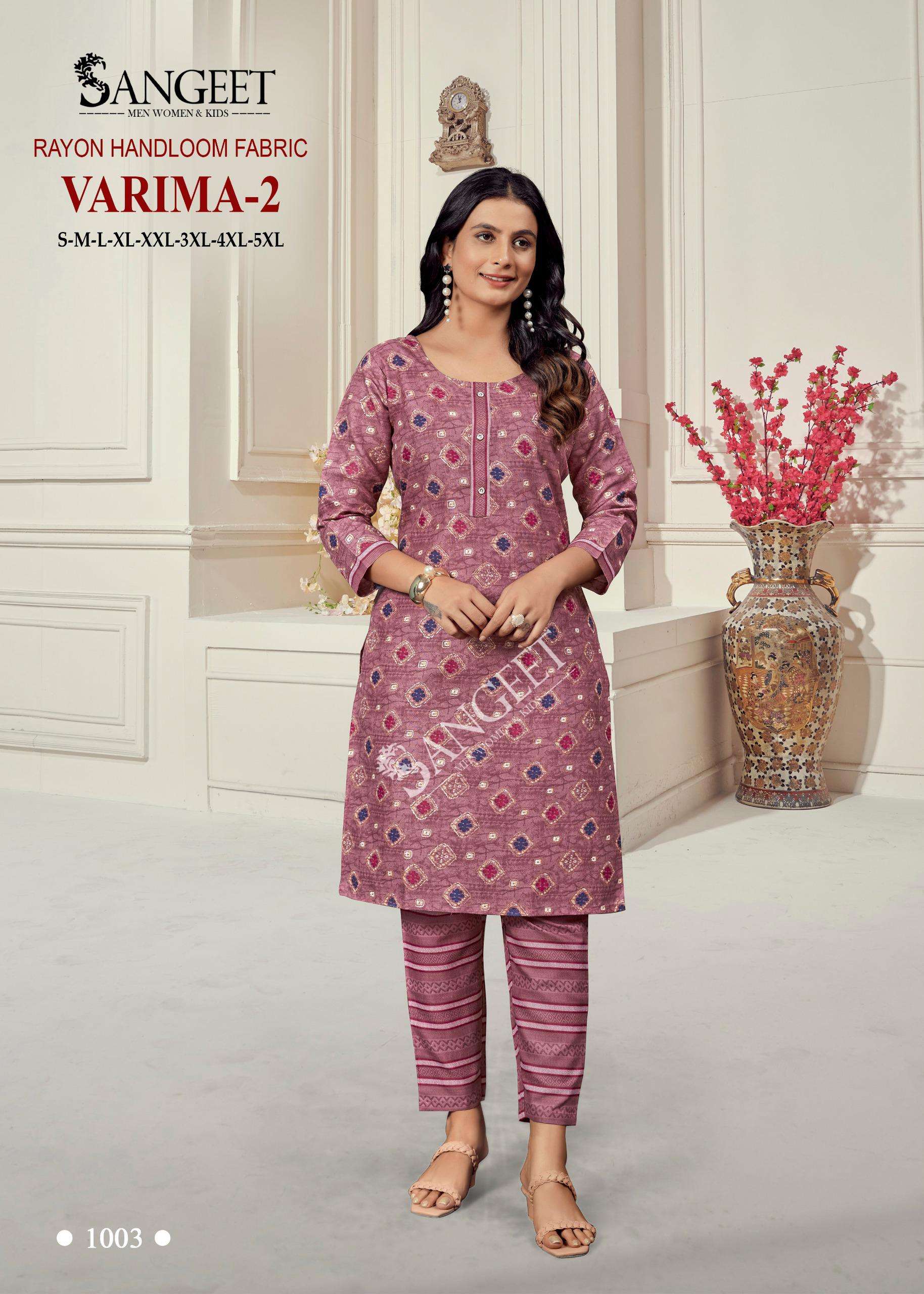 VARIMA-2 BY SANGEET IN RAYON HANDLOOM FABRIC TOP & PANT 