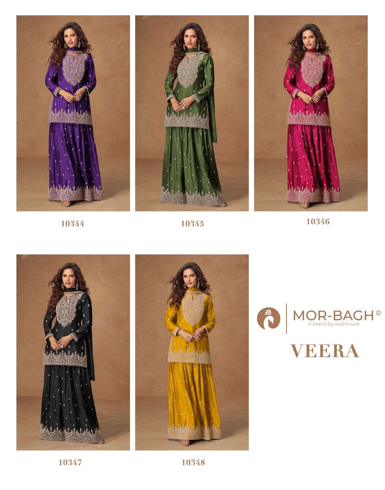 VEERA BY AASHIRWAD CREATION IN PREMIUM CHINON SILK WITH EMBROIDERY WORK 