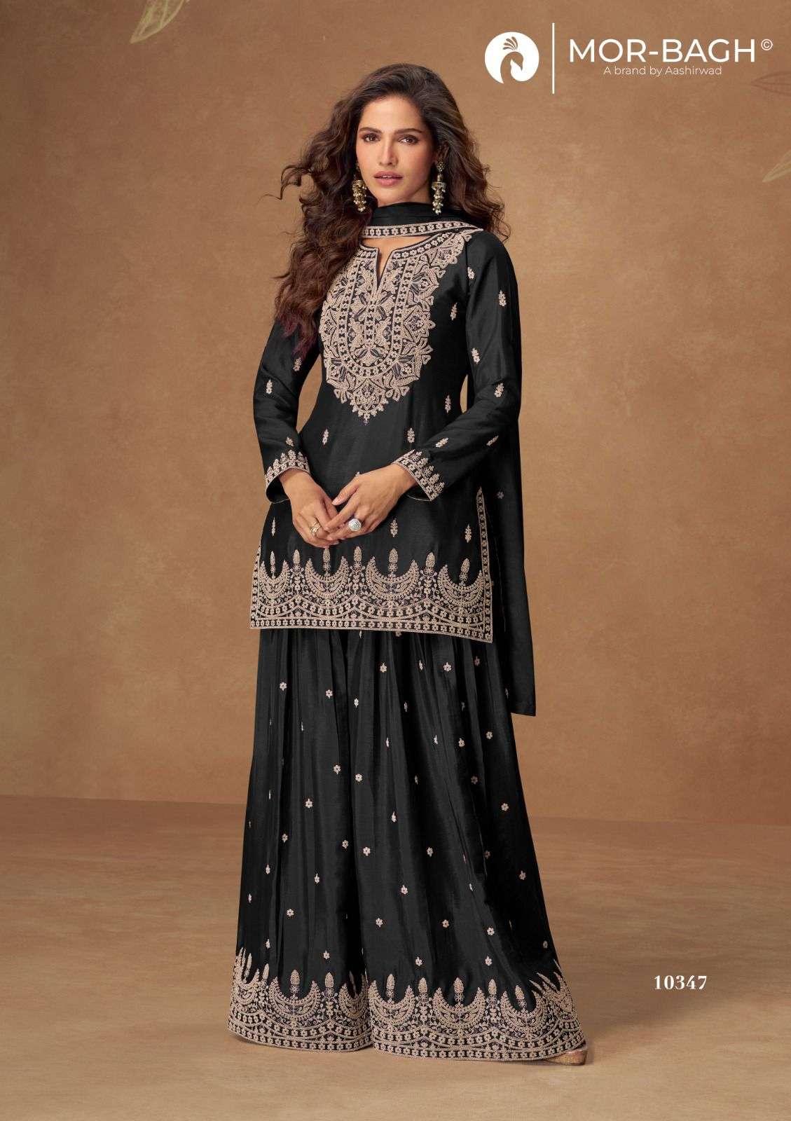 VEERA BY AASHIRWAD CREATION IN PREMIUM CHINON SILK WITH EMBROIDERY WORK 