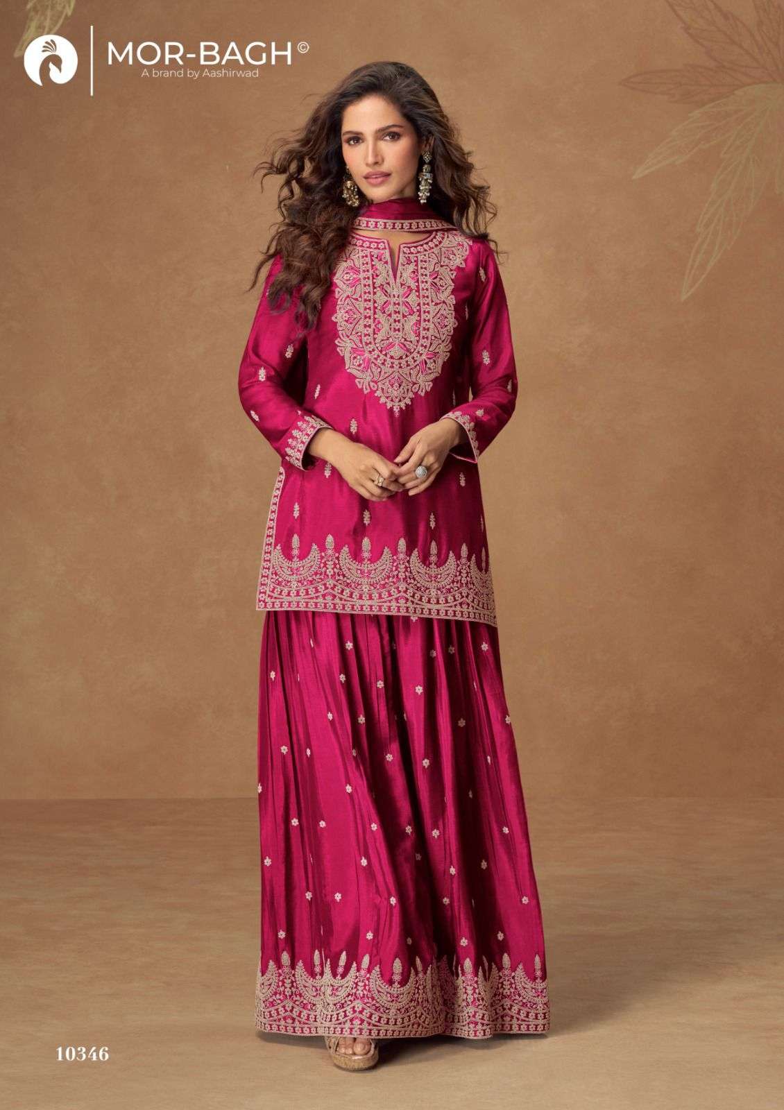 VEERA BY AASHIRWAD CREATION IN PREMIUM CHINON SILK WITH EMBROIDERY WORK 