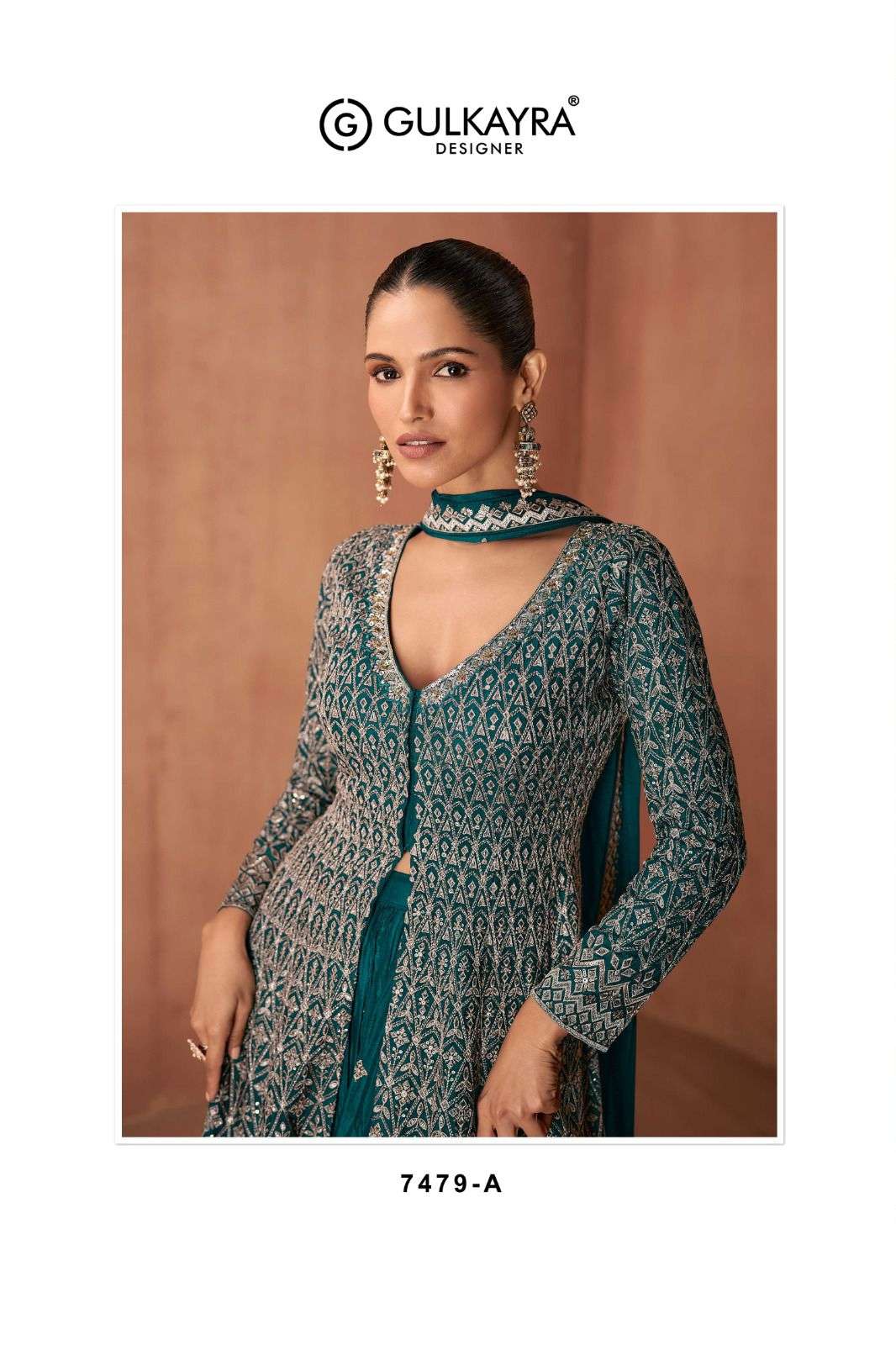 VIANA BY GULKAYRA DESIGNER IN REAL CHINON WITH HEAVY EMBROIDERY WORK 