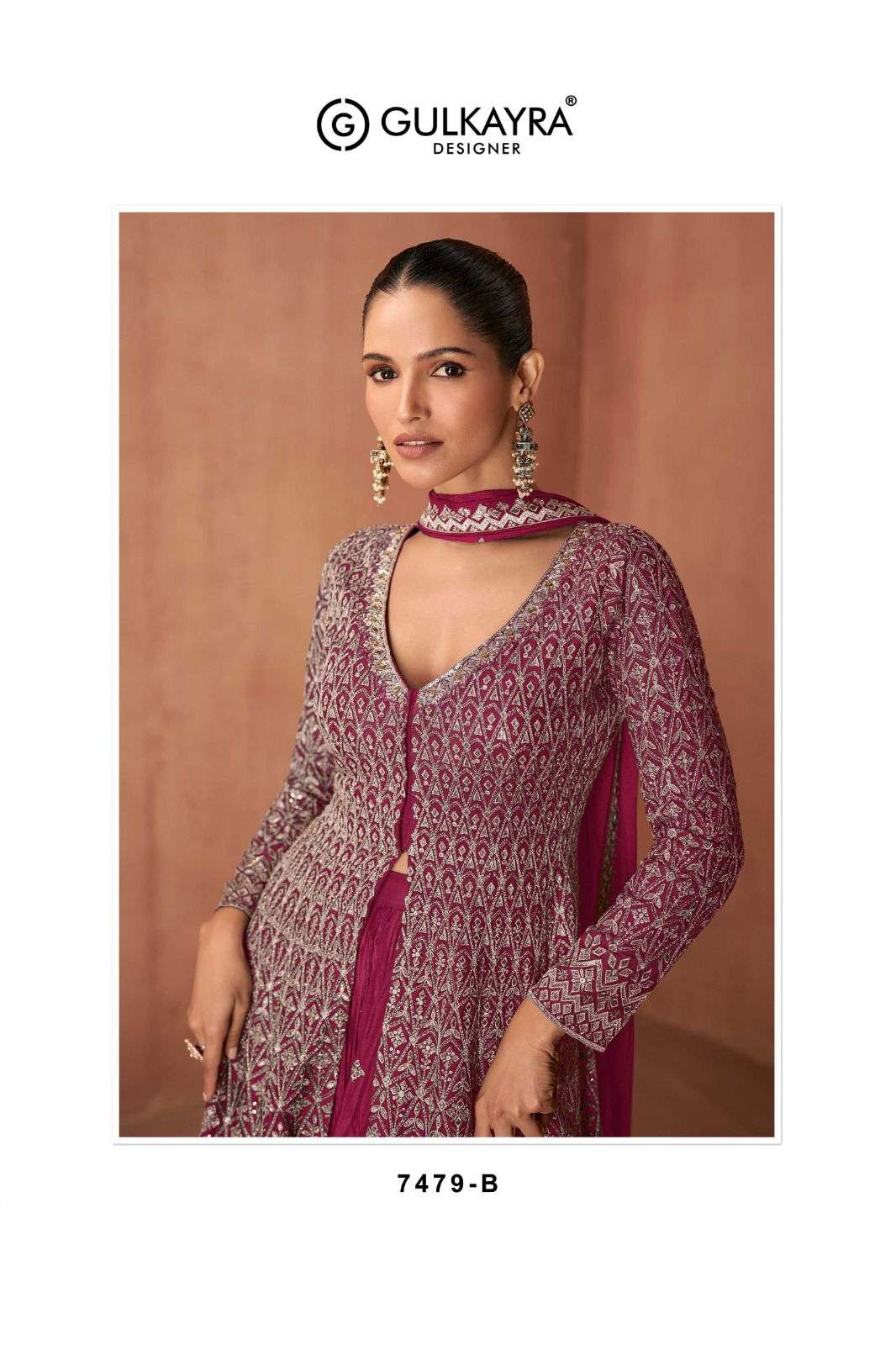 VIANA BY GULKAYRA DESIGNER IN REAL CHINON WITH HEAVY EMBROIDERY WORK 