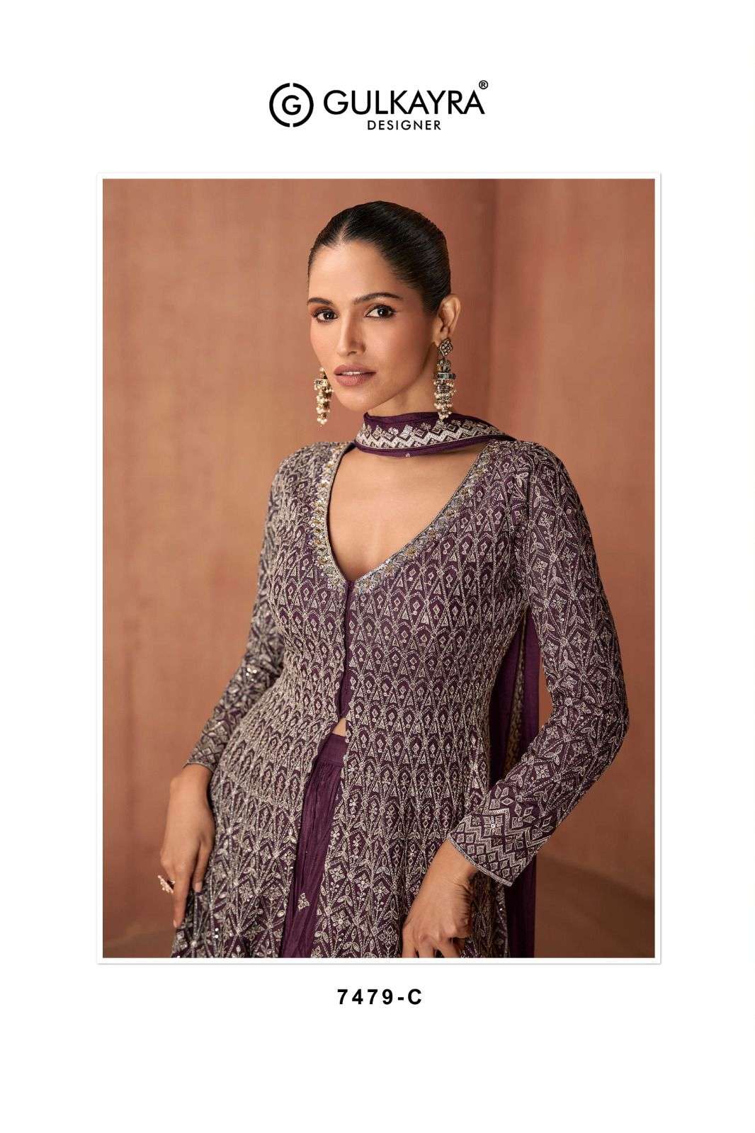 VIANA BY GULKAYRA DESIGNER IN REAL CHINON WITH HEAVY EMBROIDERY WORK 