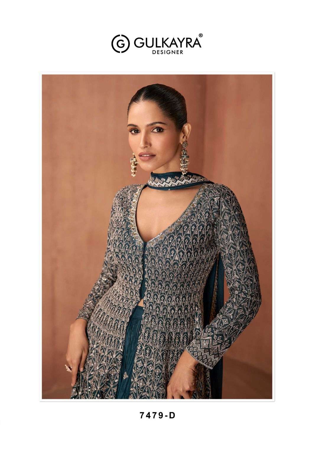 VIANA BY GULKAYRA DESIGNER IN REAL CHINON WITH HEAVY EMBROIDERY WORK 