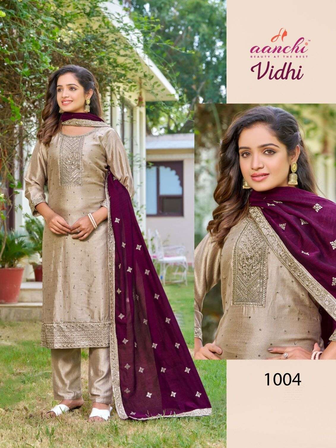VIDHI BY AANCHI IN VICHITRA SILK WITH FANCY DUPATTA WORK 