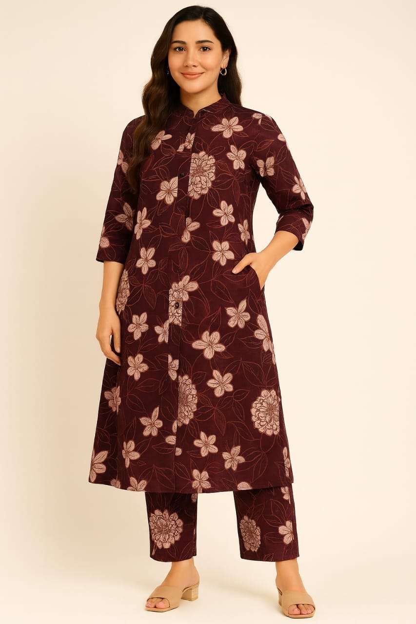 VOL-17 BY TEXOFAB IN VERTICAL PRINT ALINE KURTI PENT CO-ORD SET 