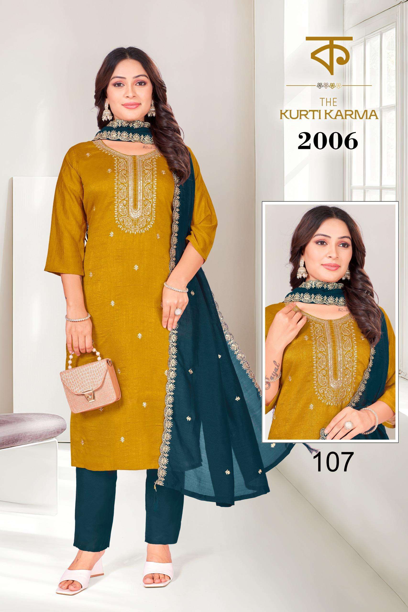 VOL :- 2006 BY THE KURTI KRAMA IN VICHITRA SILK WITH HEAVY EMBROIDERY WORK 