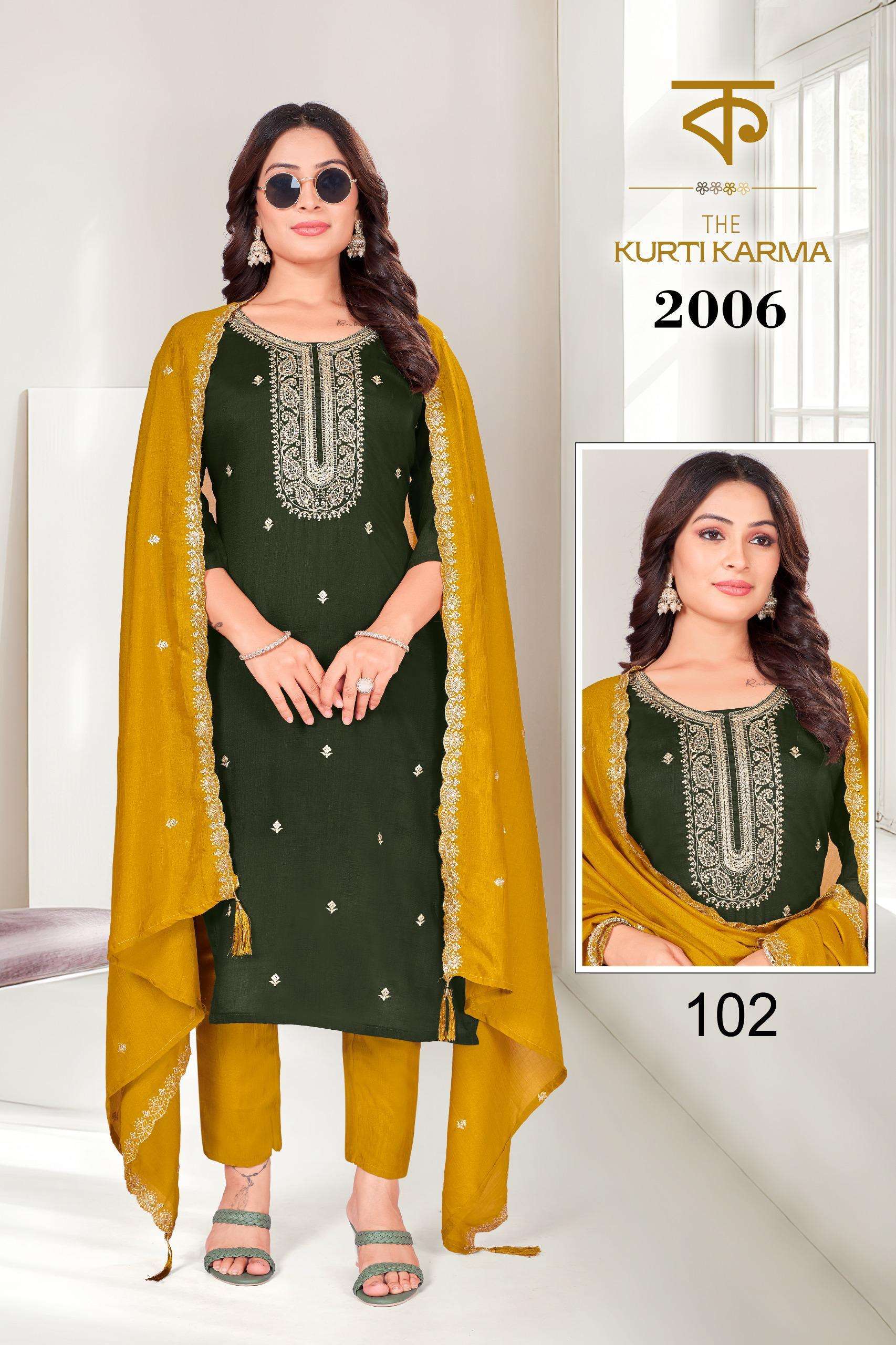 VOL :- 2006 BY THE KURTI KRAMA IN VICHITRA SILK WITH HEAVY EMBROIDERY WORK 