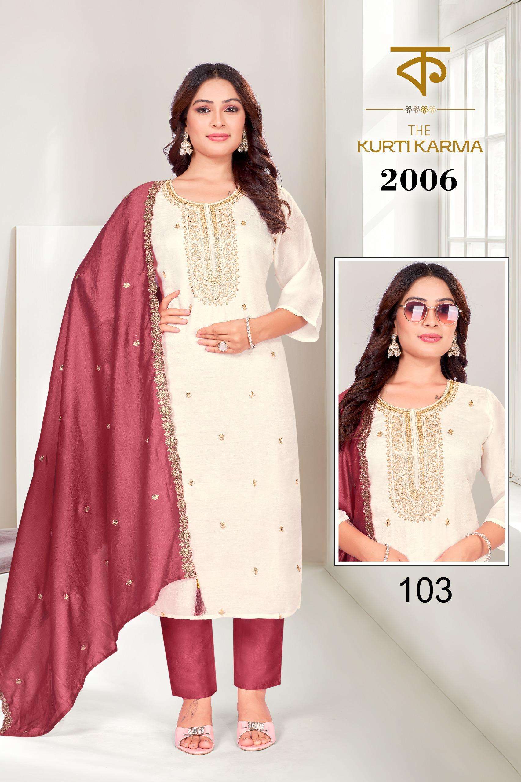 VOL :- 2006 BY THE KURTI KRAMA IN VICHITRA SILK WITH HEAVY EMBROIDERY WORK 