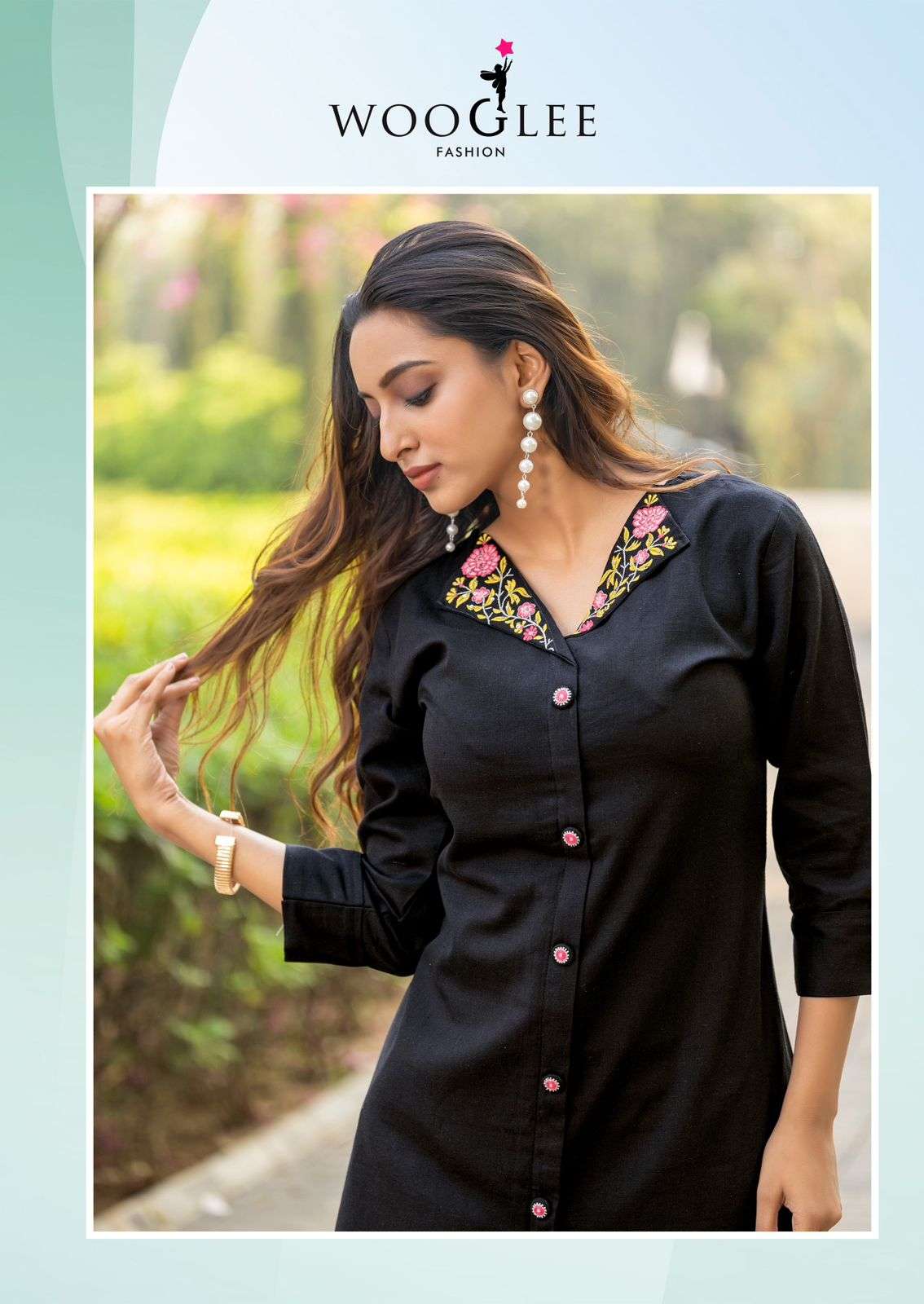 ZEEL BY WOOGLEE IN COTTON FLEX CO-ORD SET WITH THREAD & HAND WORK 