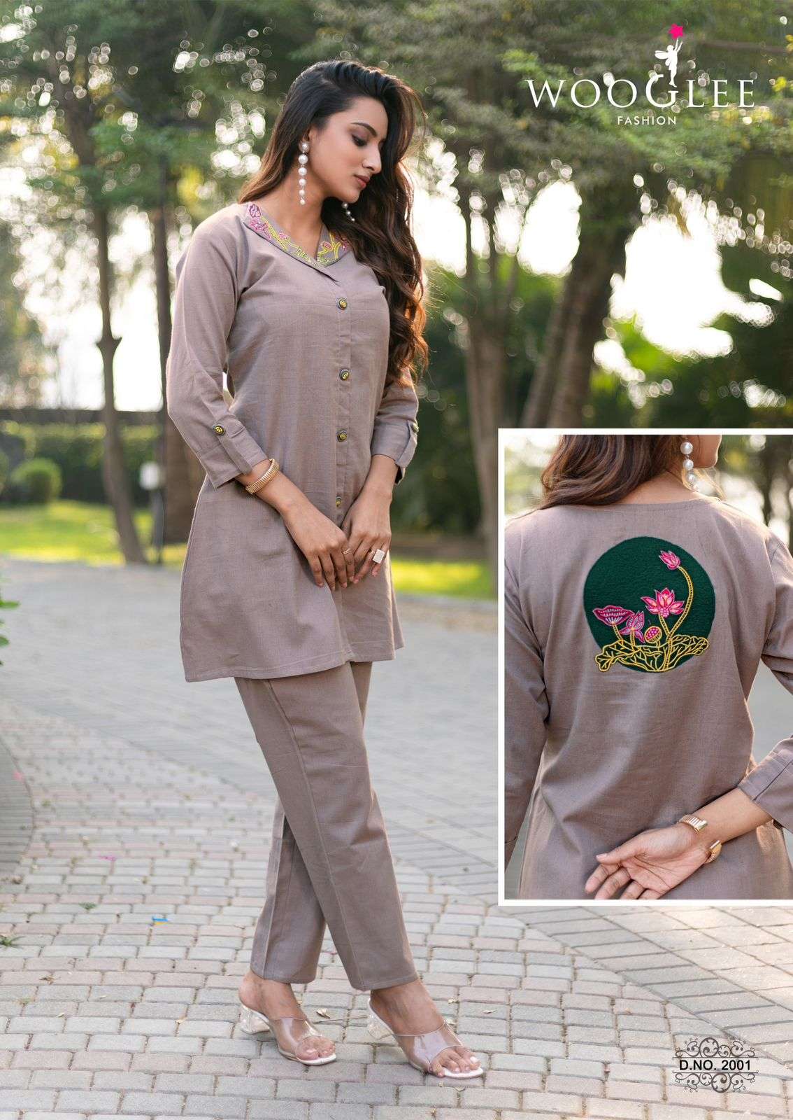 ZEEL BY WOOGLEE IN COTTON FLEX CO-ORD SET WITH THREAD & HAND WORK 