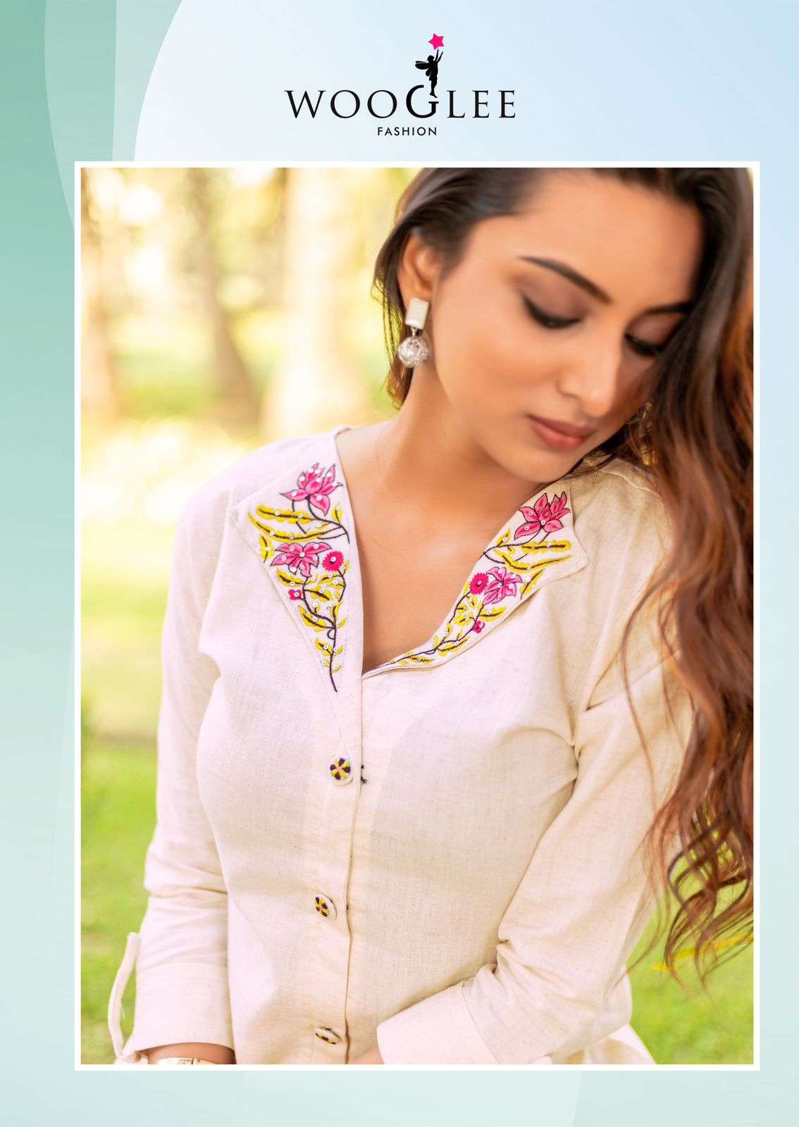 ZEEL BY WOOGLEE IN COTTON FLEX CO-ORD SET WITH THREAD & HAND WORK 