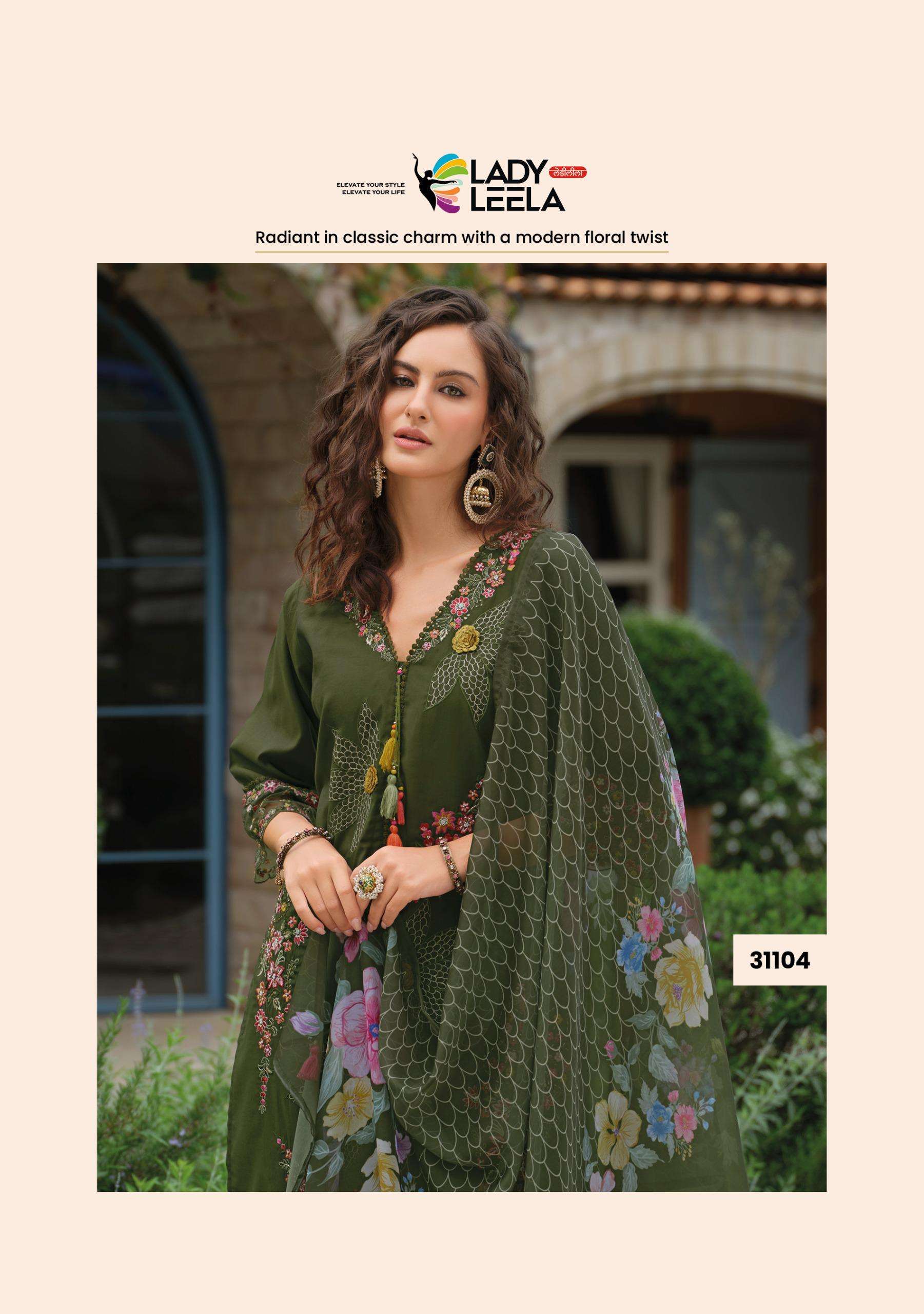 ZOYA BY LADY LEELA IN VISCOSE SILK KURTI WITH DAMAN & SLEEVE EMBROIDERY WORK 