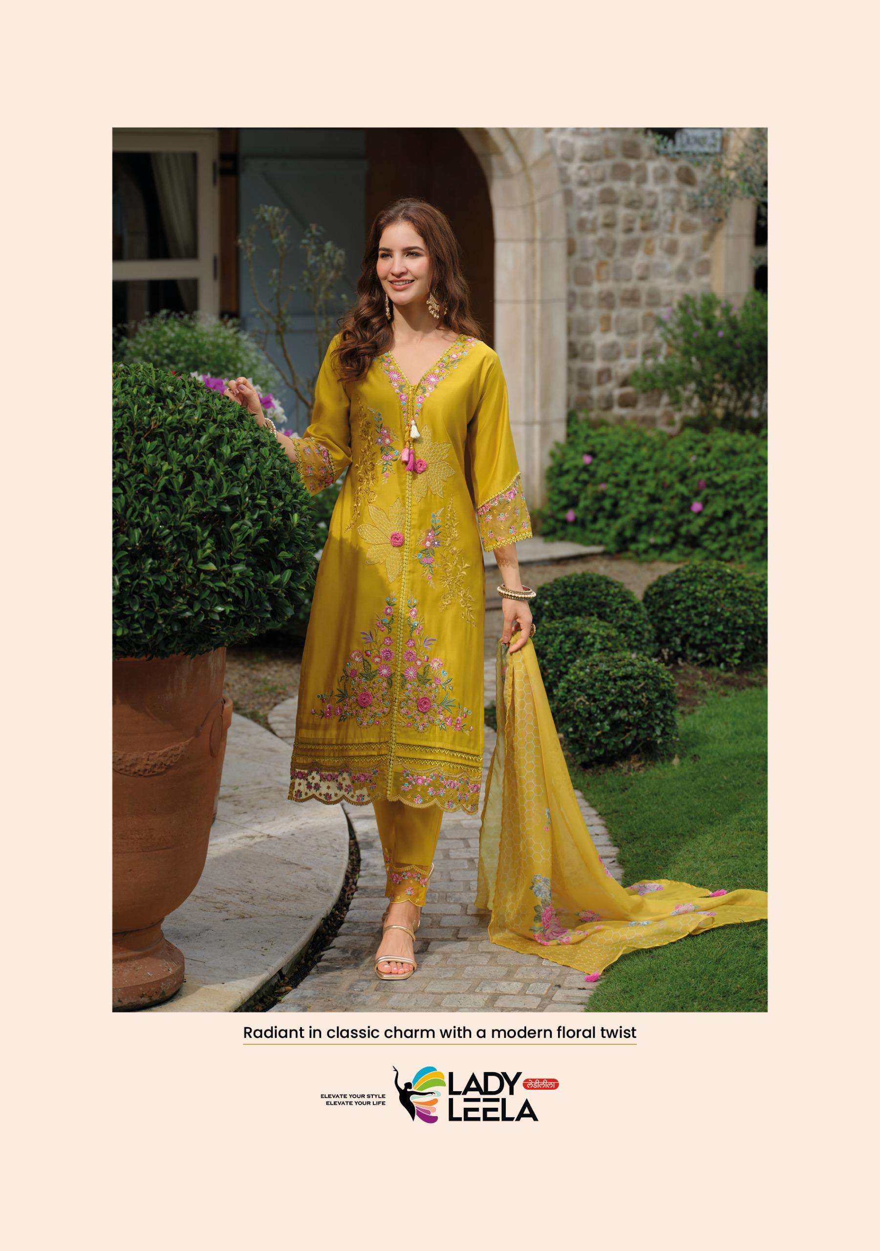ZOYA BY LADY LEELA IN VISCOSE SILK KURTI WITH DAMAN & SLEEVE EMBROIDERY WORK 