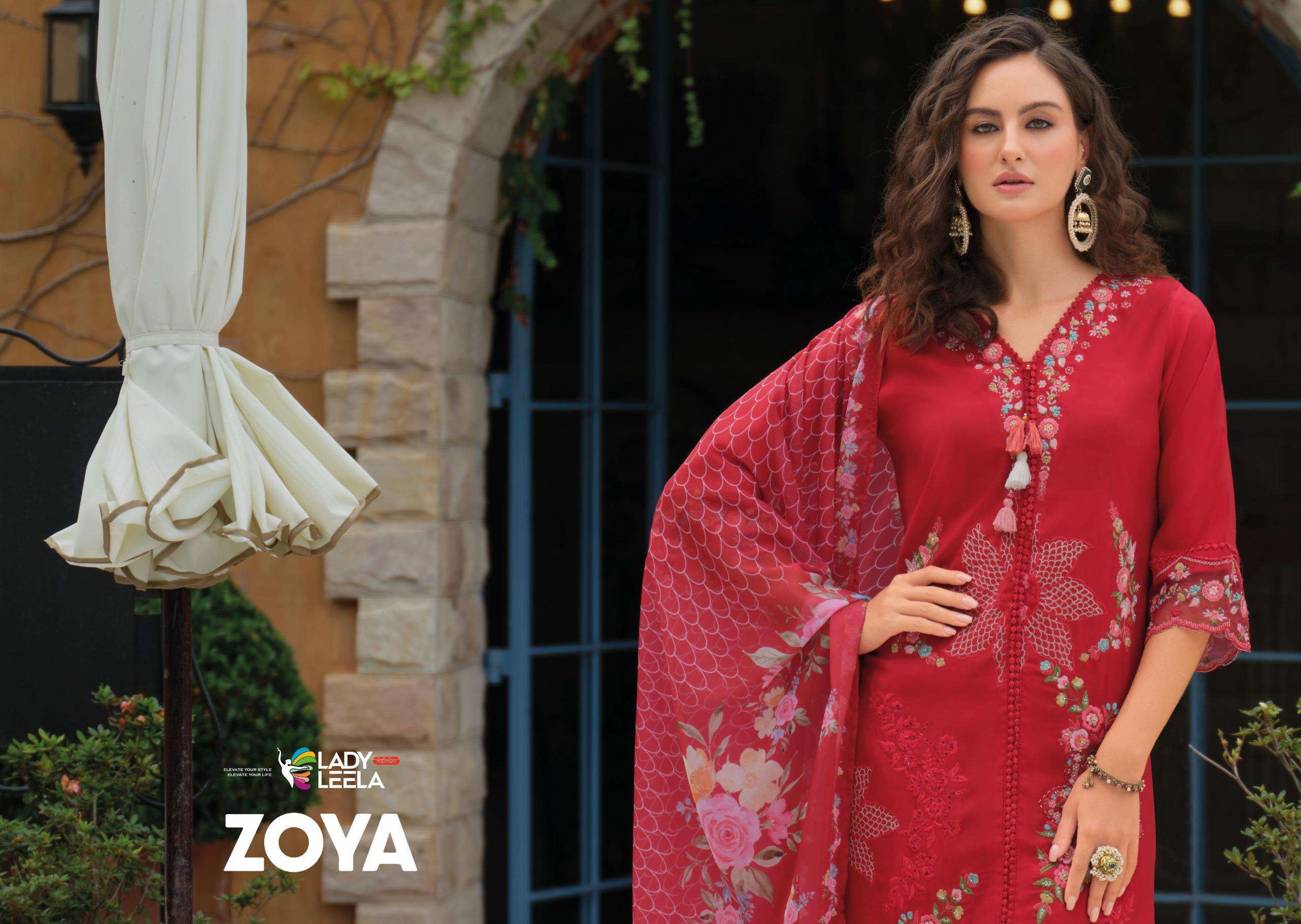 ZOYA BY LADY LEELA IN VISCOSE SILK KURTI WITH DAMAN & SLEEVE EMBROIDERY WORK 