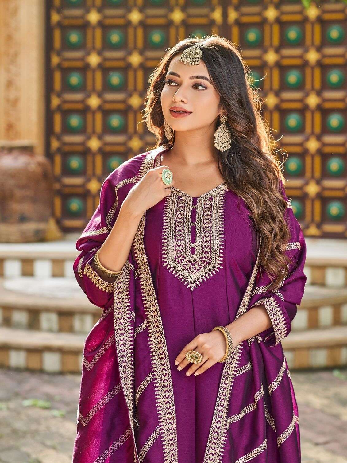 AAYUSHI BY AANCHI IN CRYSTAL SILK WITH FANCY DUPATTA AND EMBROIDERY WORK