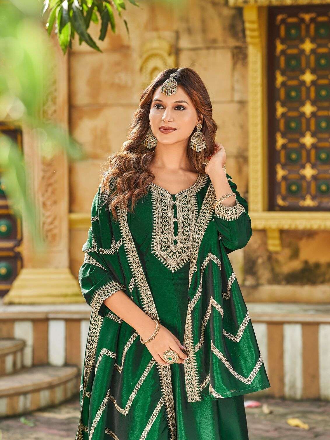 AAYUSHI BY AANCHI IN CRYSTAL SILK WITH FANCY DUPATTA AND EMBROIDERY WORK