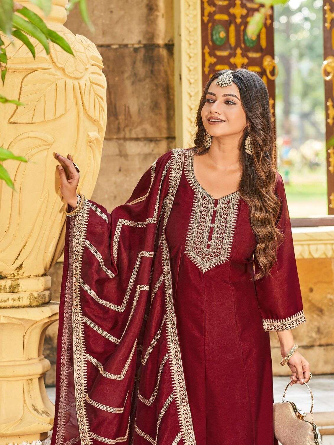 AAYUSHI BY AANCHI IN CRYSTAL SILK WITH FANCY DUPATTA AND EMBROIDERY WORK