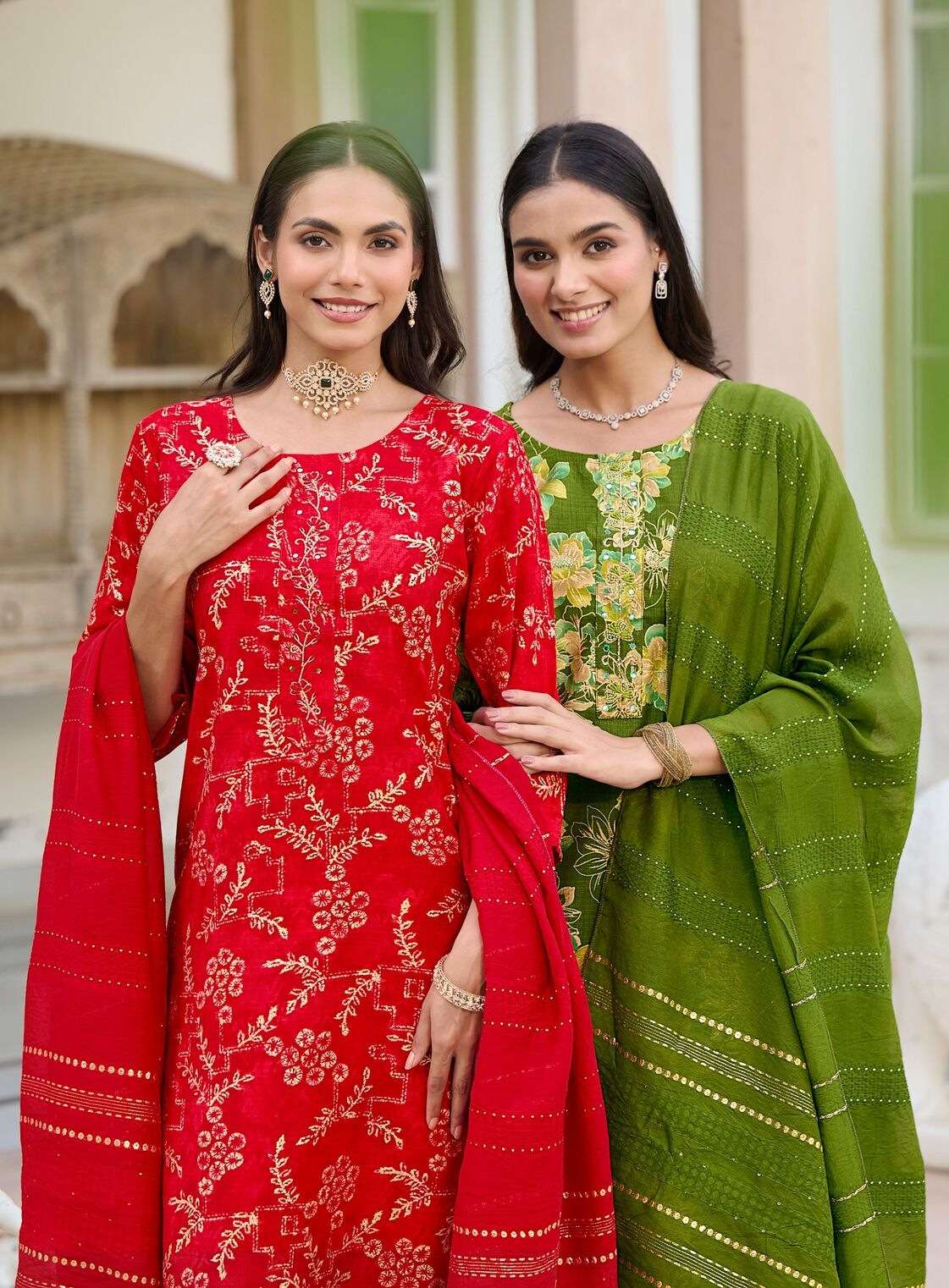 ALEXA VOL-6 BY RADHIKA LIFE STYLE IN VERTICAN SILK FOIL PRINT WITH HANDWORK 