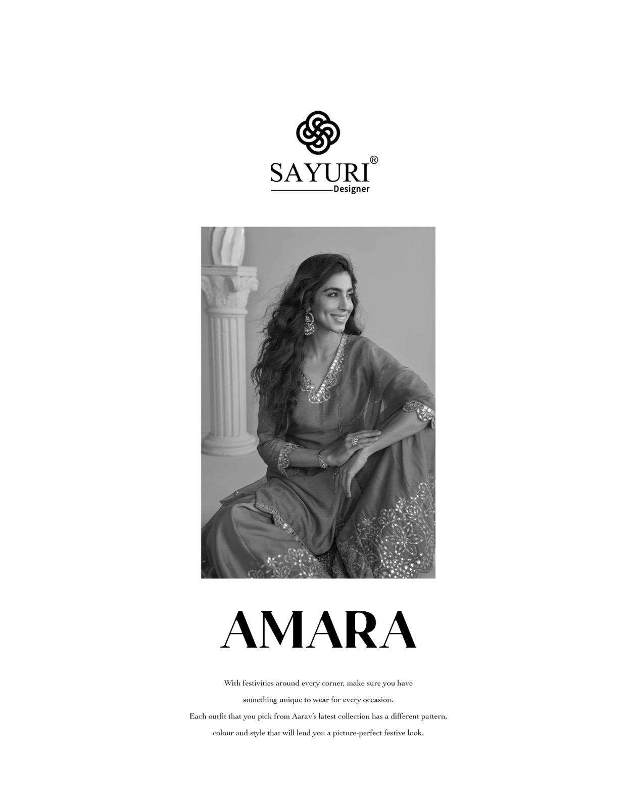 AMARA BY SAYURI DESIGNER IN PREMIUM REAL SILK FESTIVE LOOK EMBROIDERED MIRROR WORK