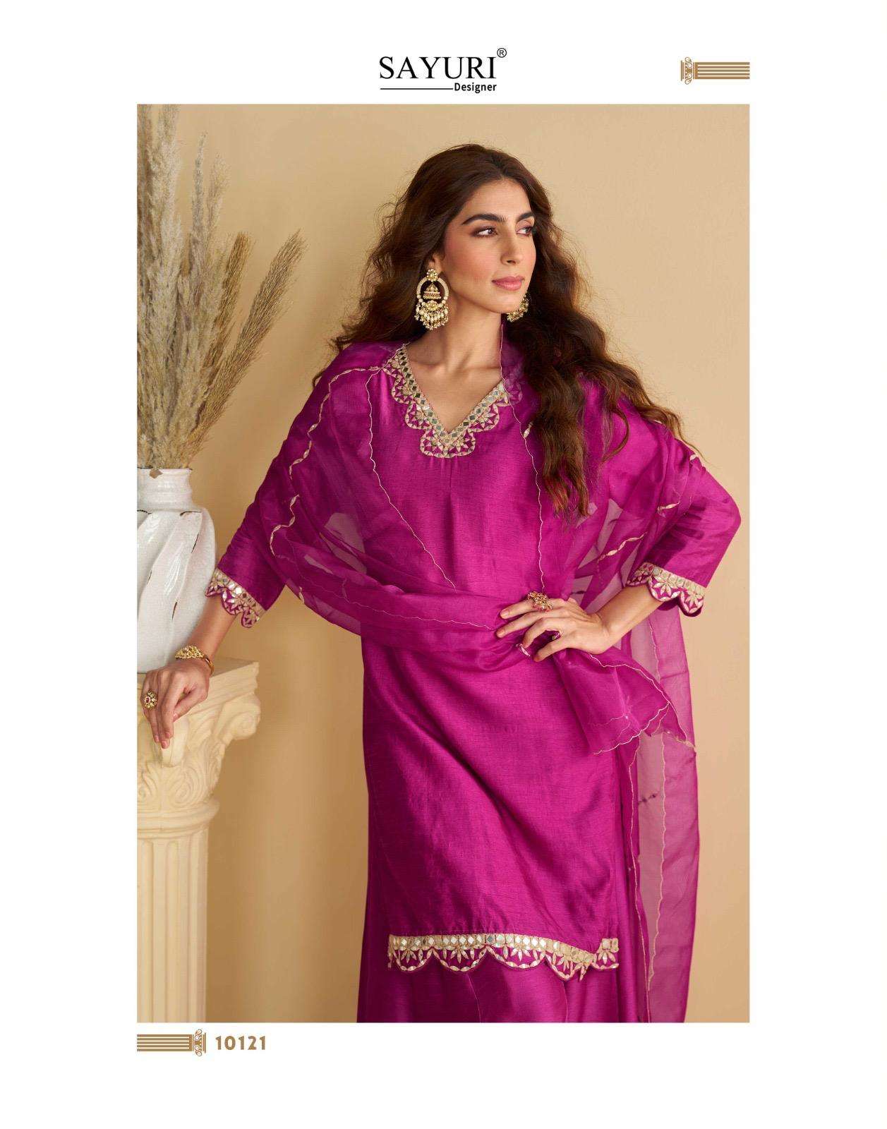 AMARA BY SAYURI DESIGNER IN PREMIUM REAL SILK FESTIVE LOOK EMBROIDERED MIRROR WORK