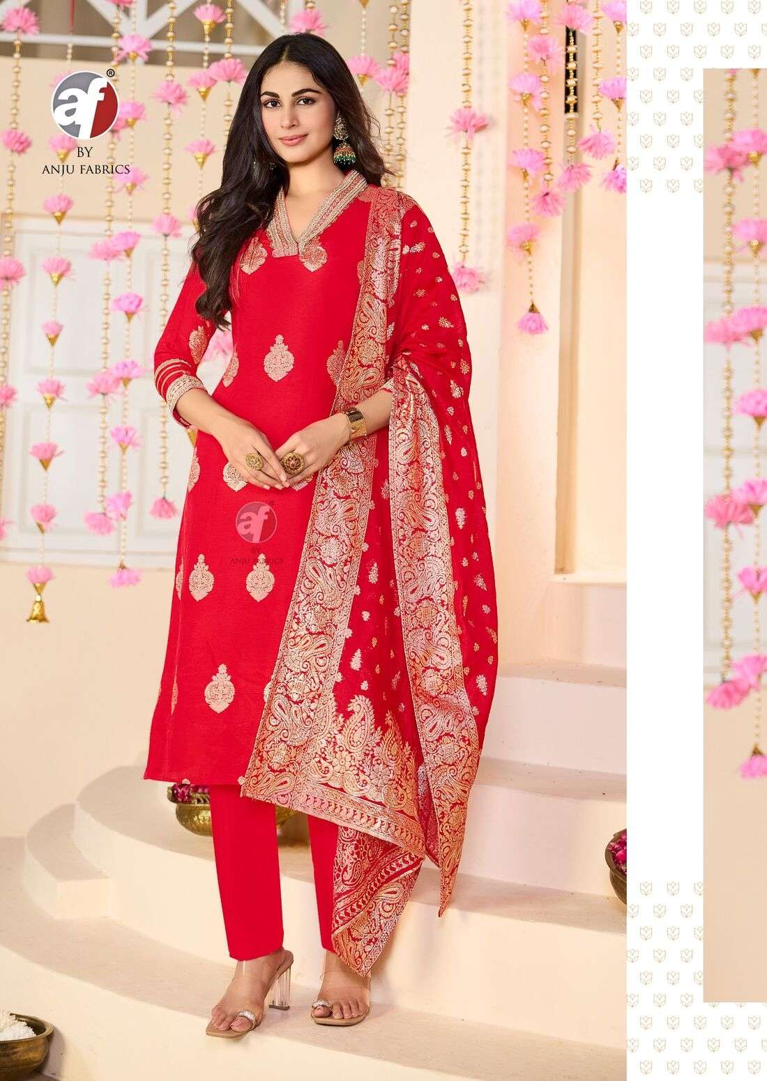 BANDHAN VOL-5 BY ANJU FABRICS IN PURE DOLA SILK KURTI PANT WITH HEAVY JACQUARD DUPATTA 