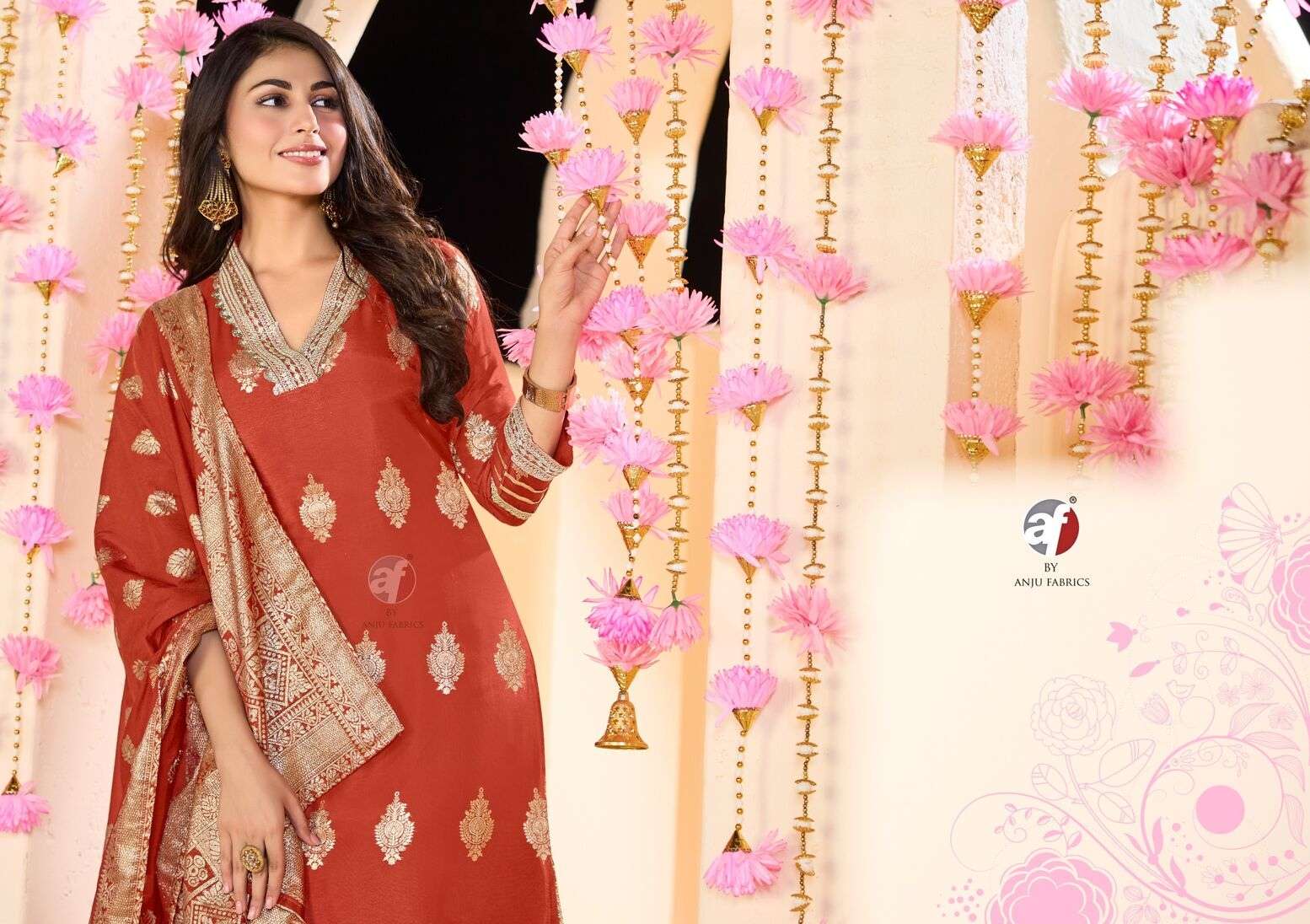 BANDHAN VOL-5 BY ANJU FABRICS IN PURE DOLA SILK KURTI PANT WITH HEAVY JACQUARD DUPATTA 