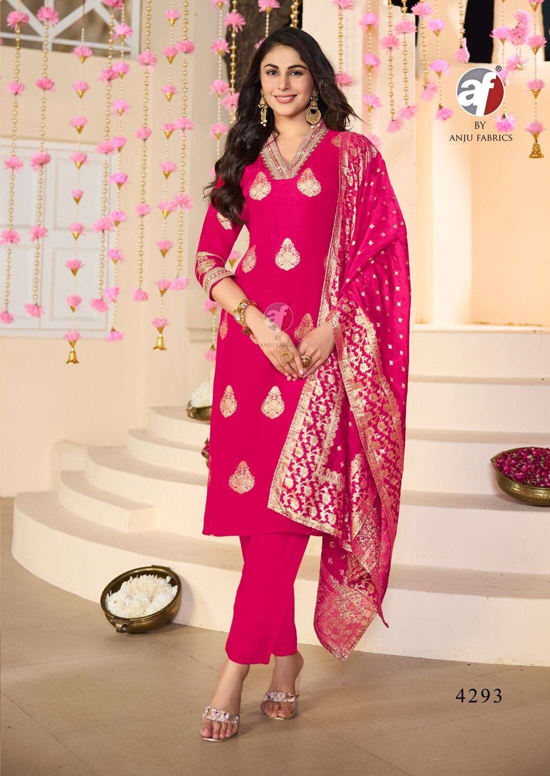 BANDHAN VOL-5 BY ANJU FABRICS IN PURE DOLA SILK KURTI PANT WITH HEAVY JACQUARD DUPATTA 