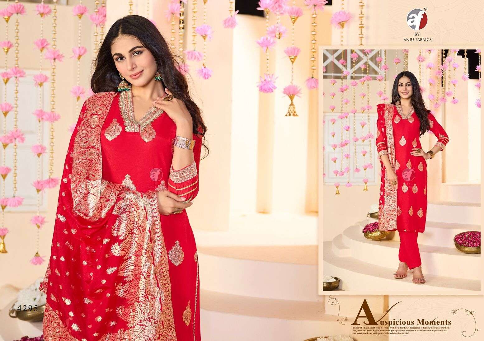 BANDHAN VOL-5 BY ANJU FABRICS IN PURE DOLA SILK KURTI PANT WITH HEAVY JACQUARD DUPATTA 