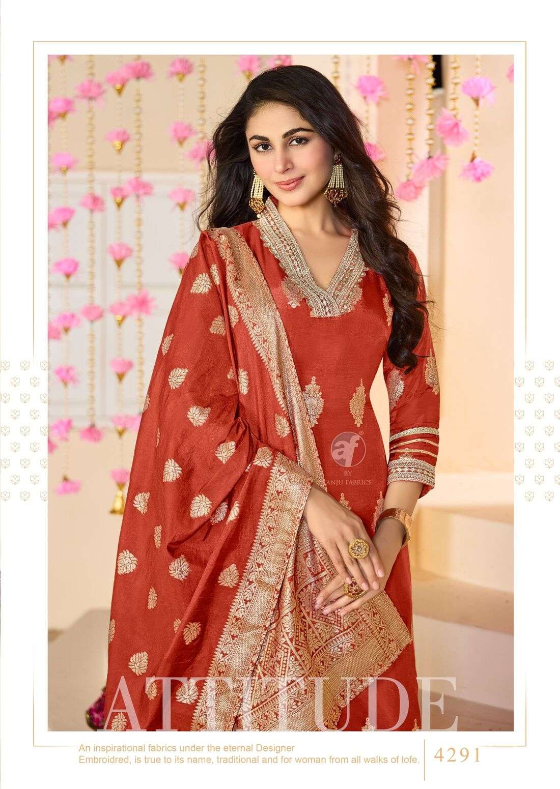 BANDHAN VOL-5 BY ANJU FABRICS IN PURE DOLA SILK KURTI PANT WITH HEAVY JACQUARD DUPATTA 