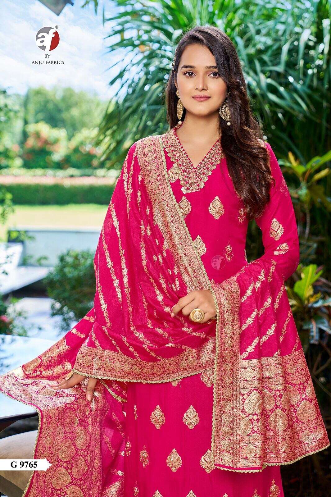 D.NO:- G 9765 BY ANJU FABRICS IN PURE DOLA SILK WITH PURE HANDWORK WITH LACE WORK  